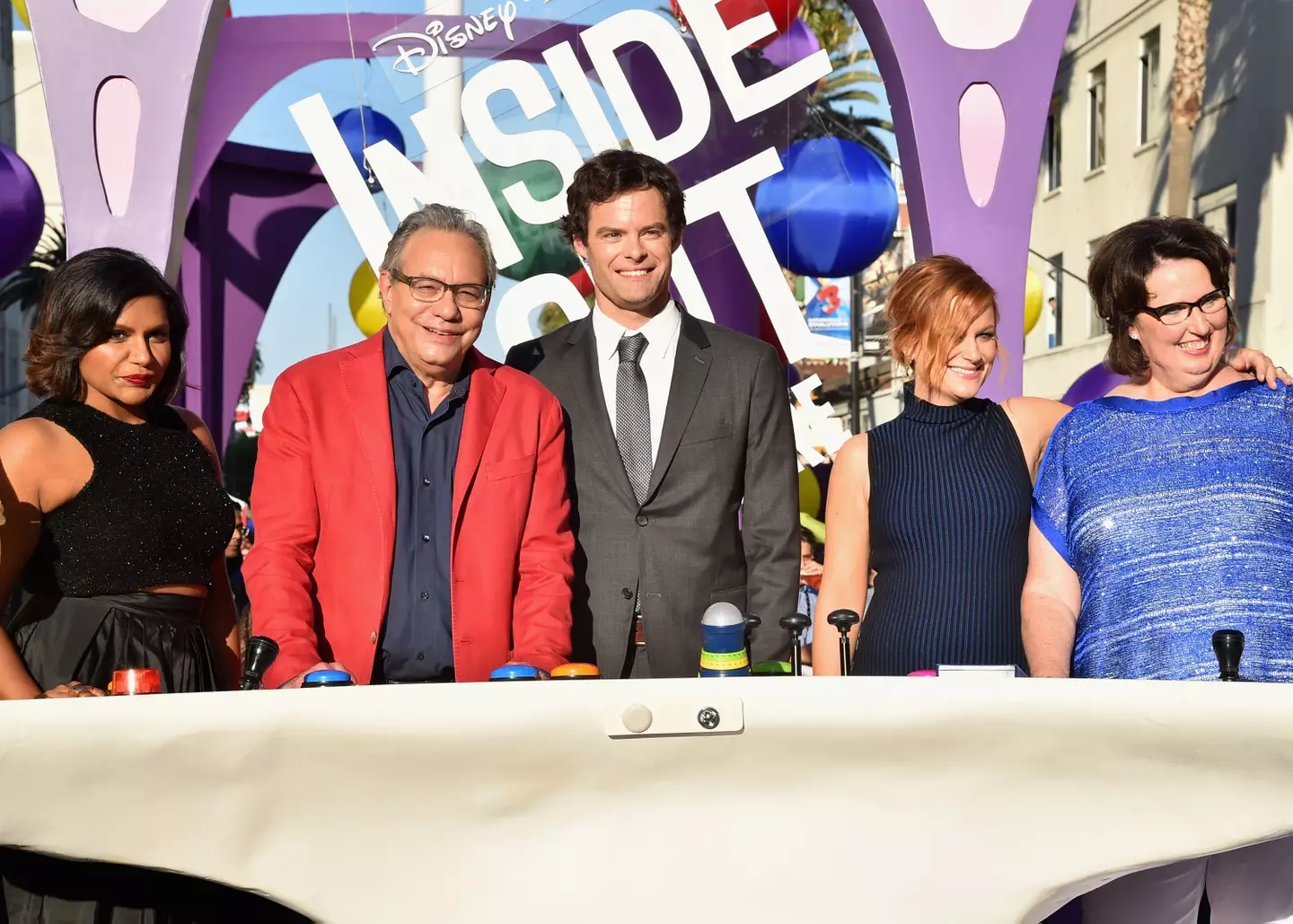 The original Inside Out cast pictured at the film premiere. (Alberto E. Rodriguez/Getty Images for Disney)
