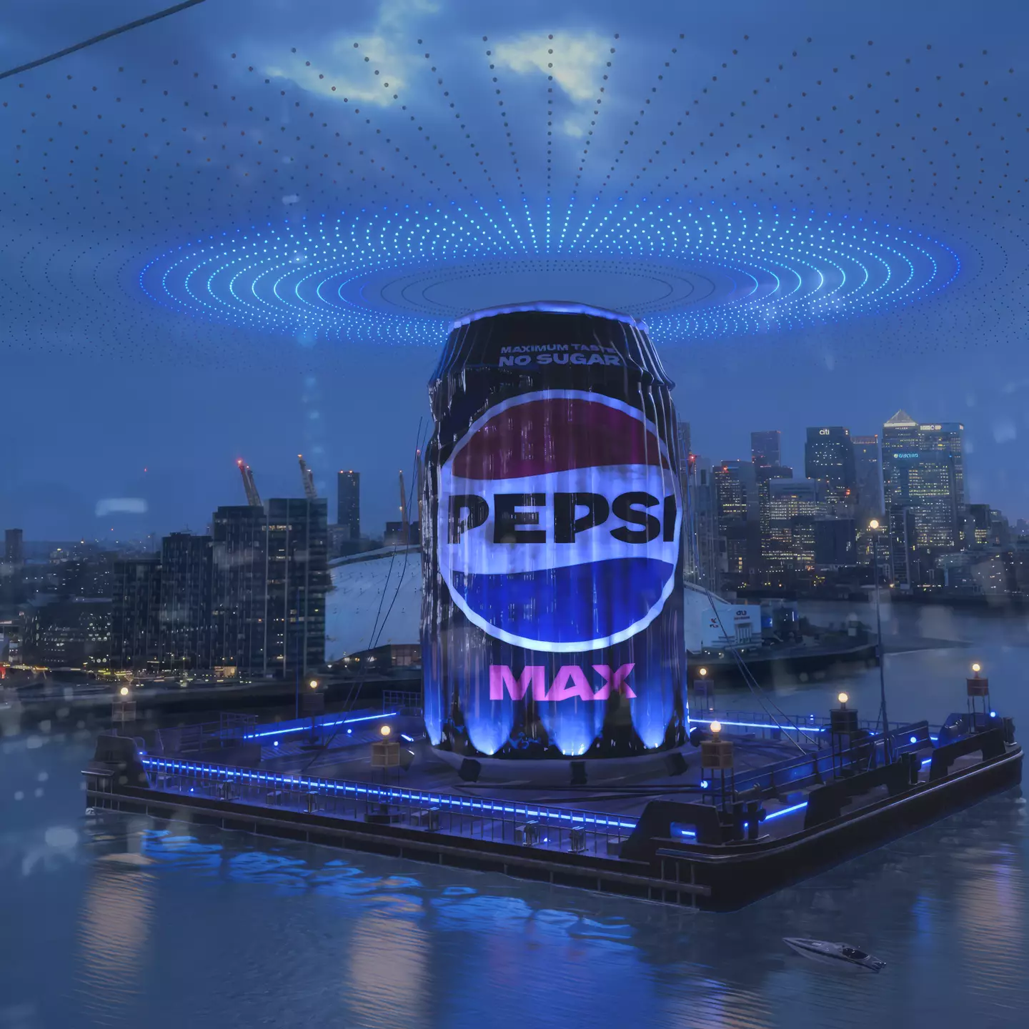 Pepsi made a giant can emerge from the River Thames in London.