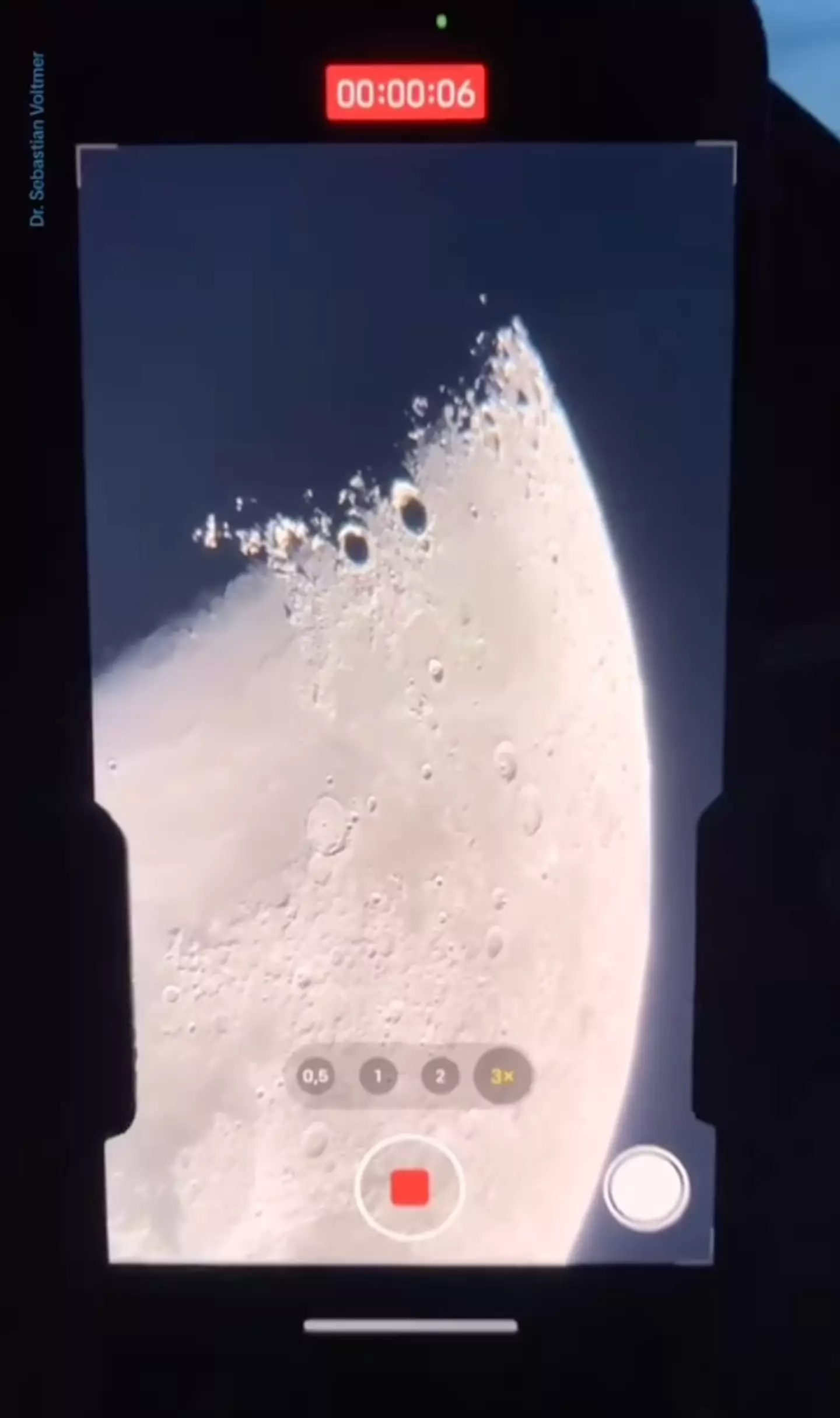 He was filming very clear moon footage.