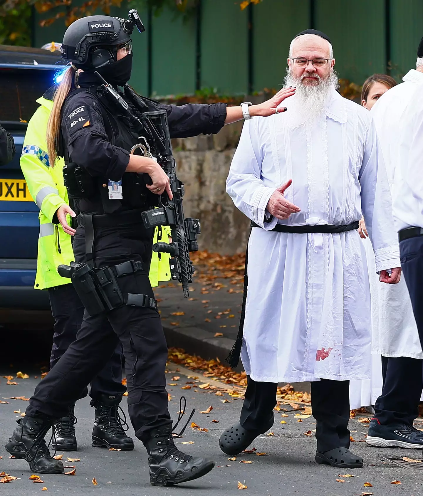 Rabbi Daniel Walker was one of those holding the door shut to stop the attacker from getting into the synagogue (PAUL CURRIE/AFP via Getty Images)