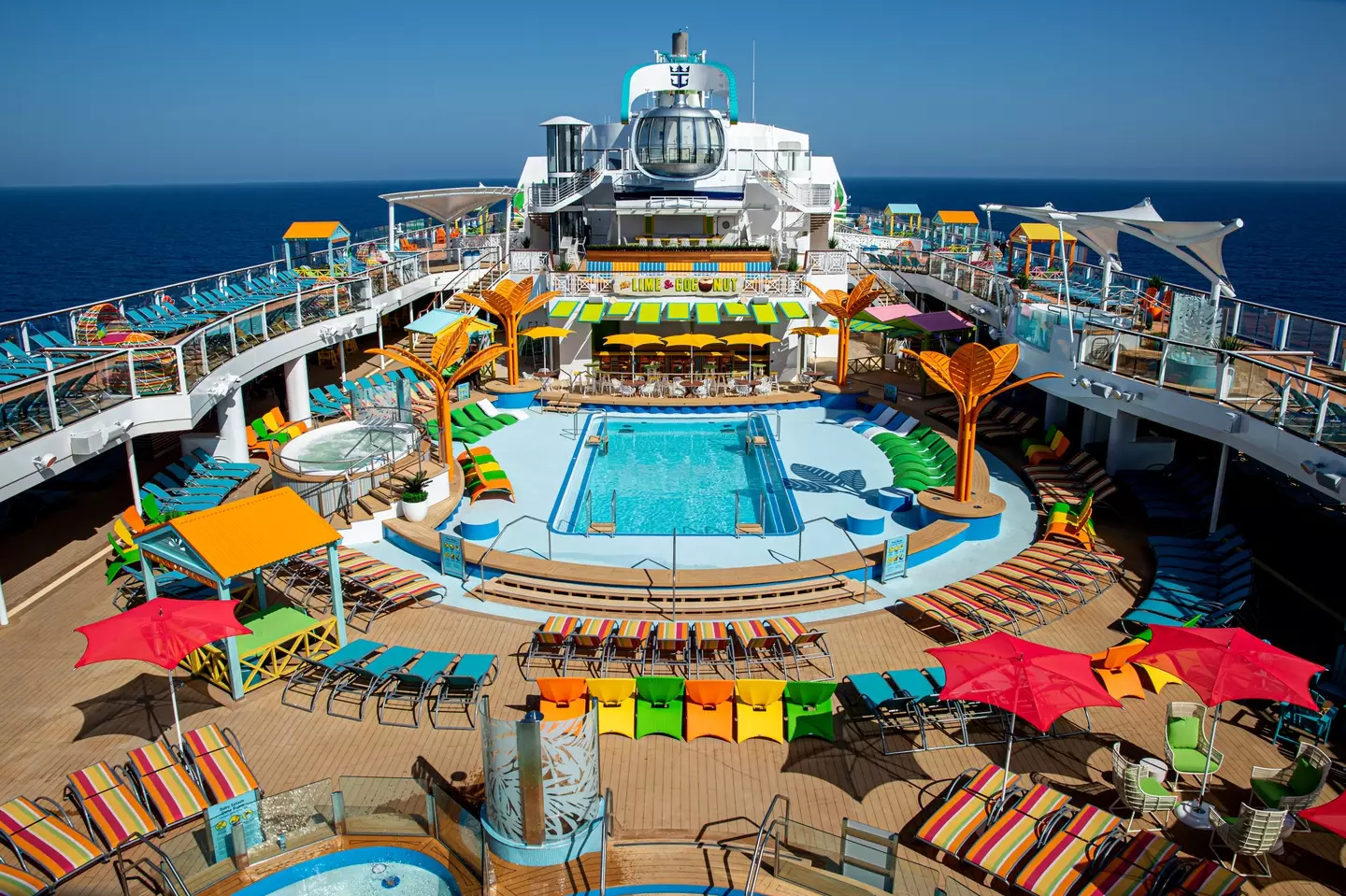 The top deck pool.