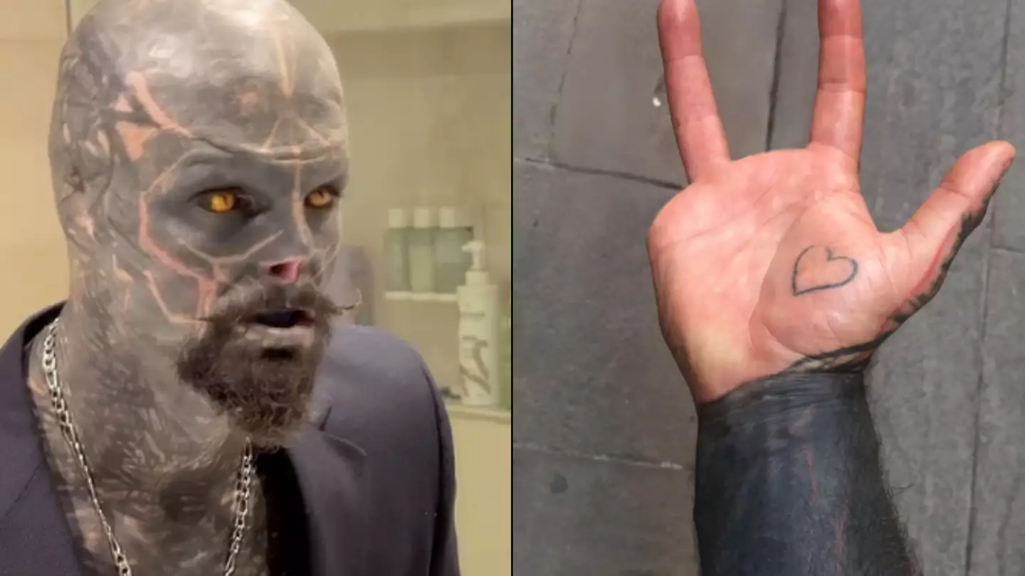 'Black alien' with extreme body modifications shares image of what he looked like before major changes