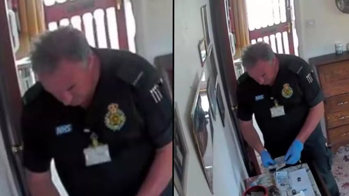 Paramedic filmed stealing from woman just minutes after she died