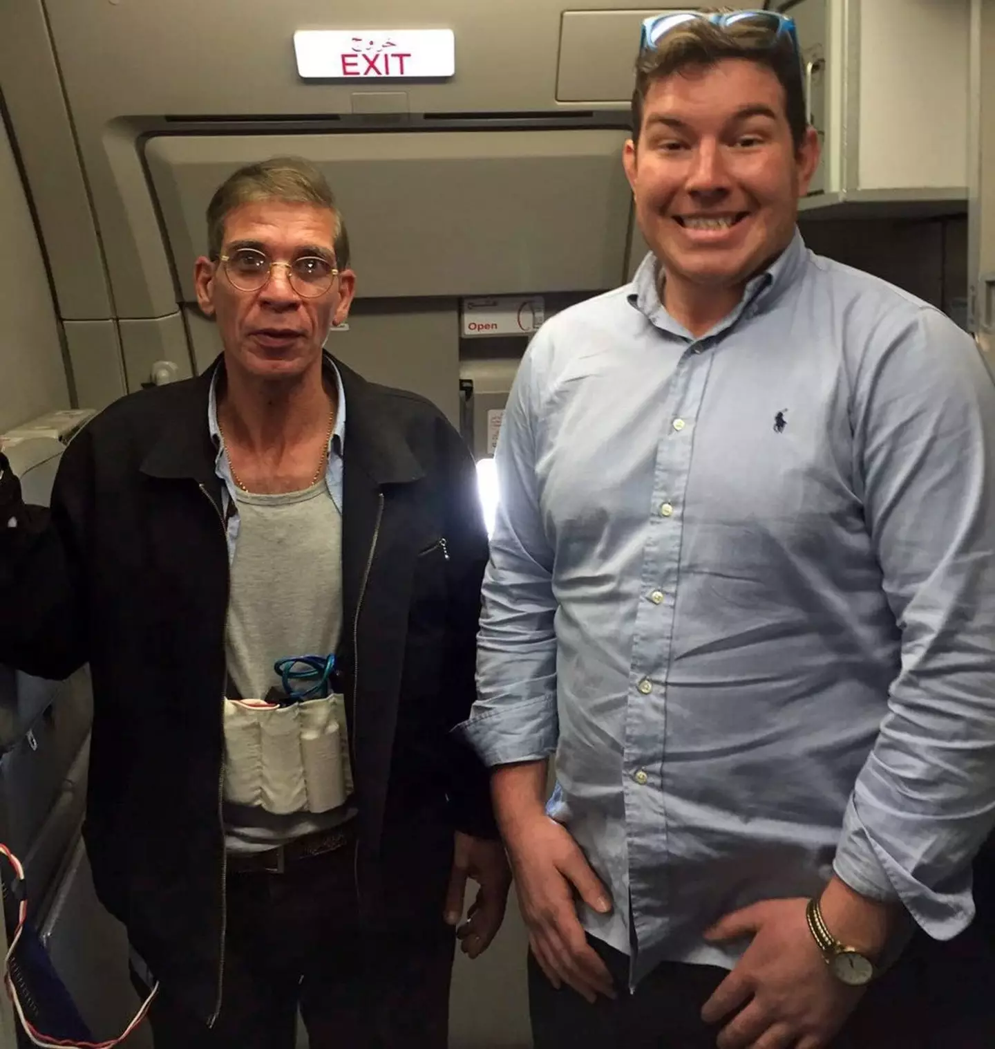 Ben Innes pictured with the hijacker, Seif Eldin Mustafa.