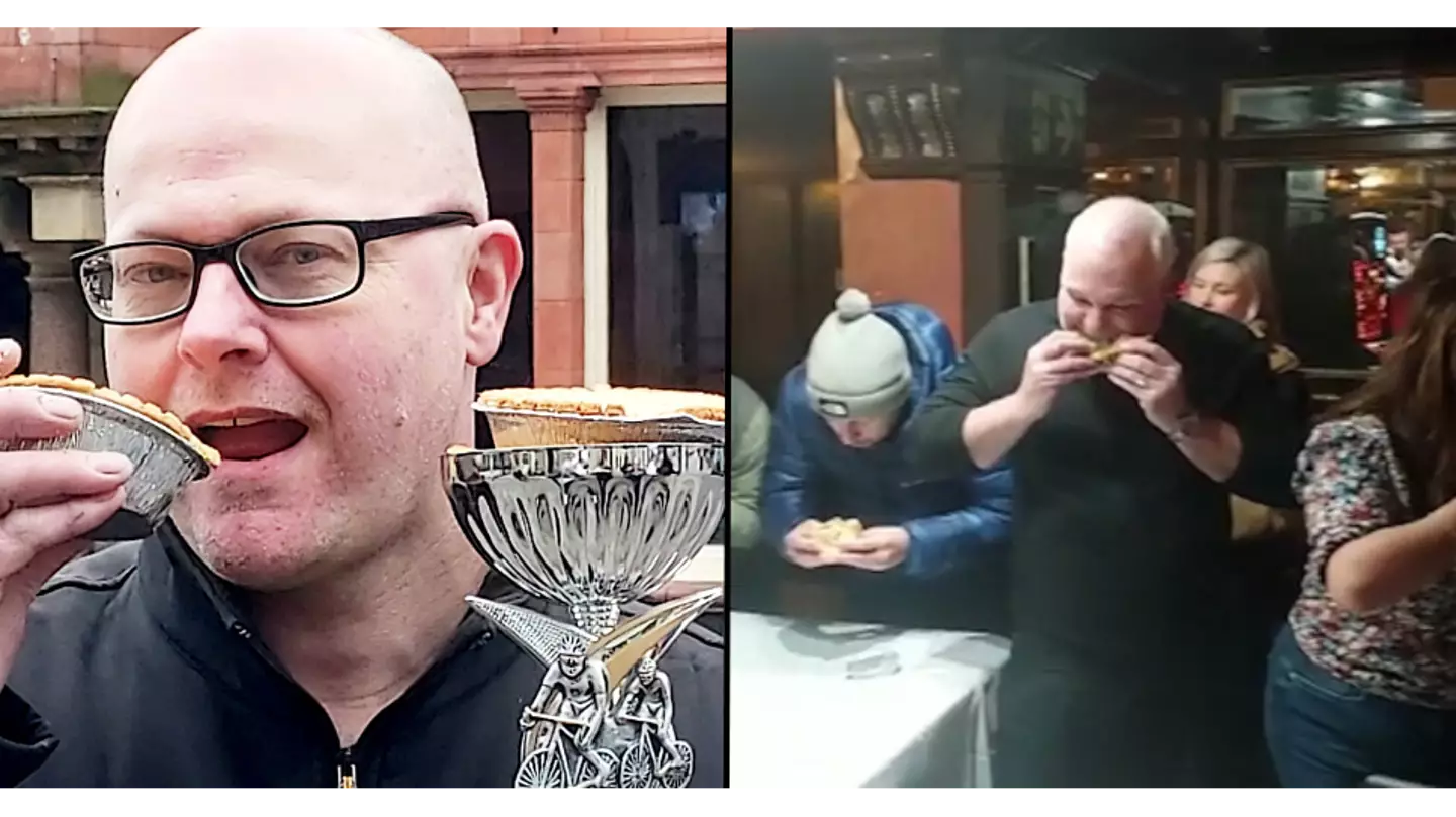 Man becomes world champion for pie eating with 36 second achievement