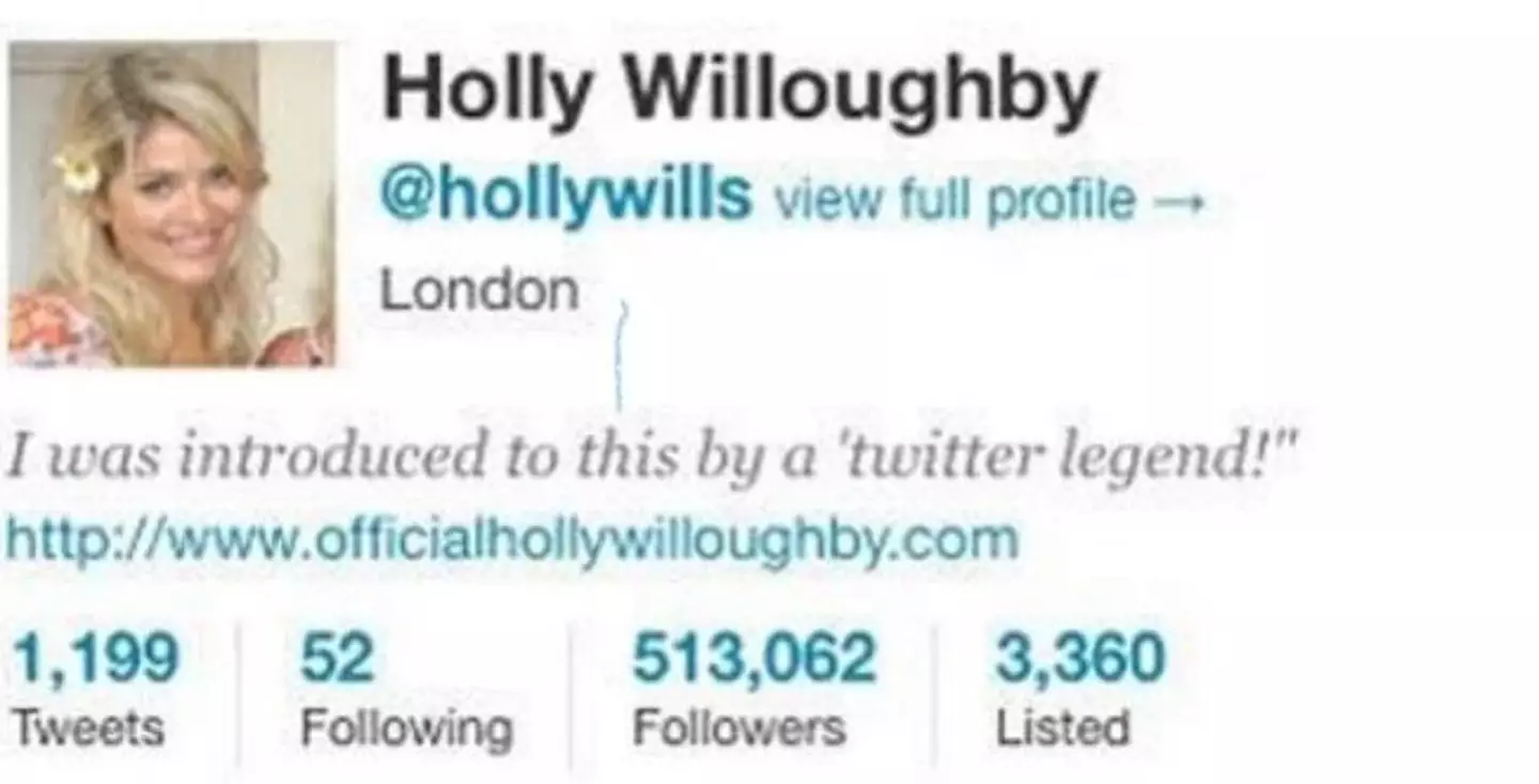 Willoughby's old Twitter bio.