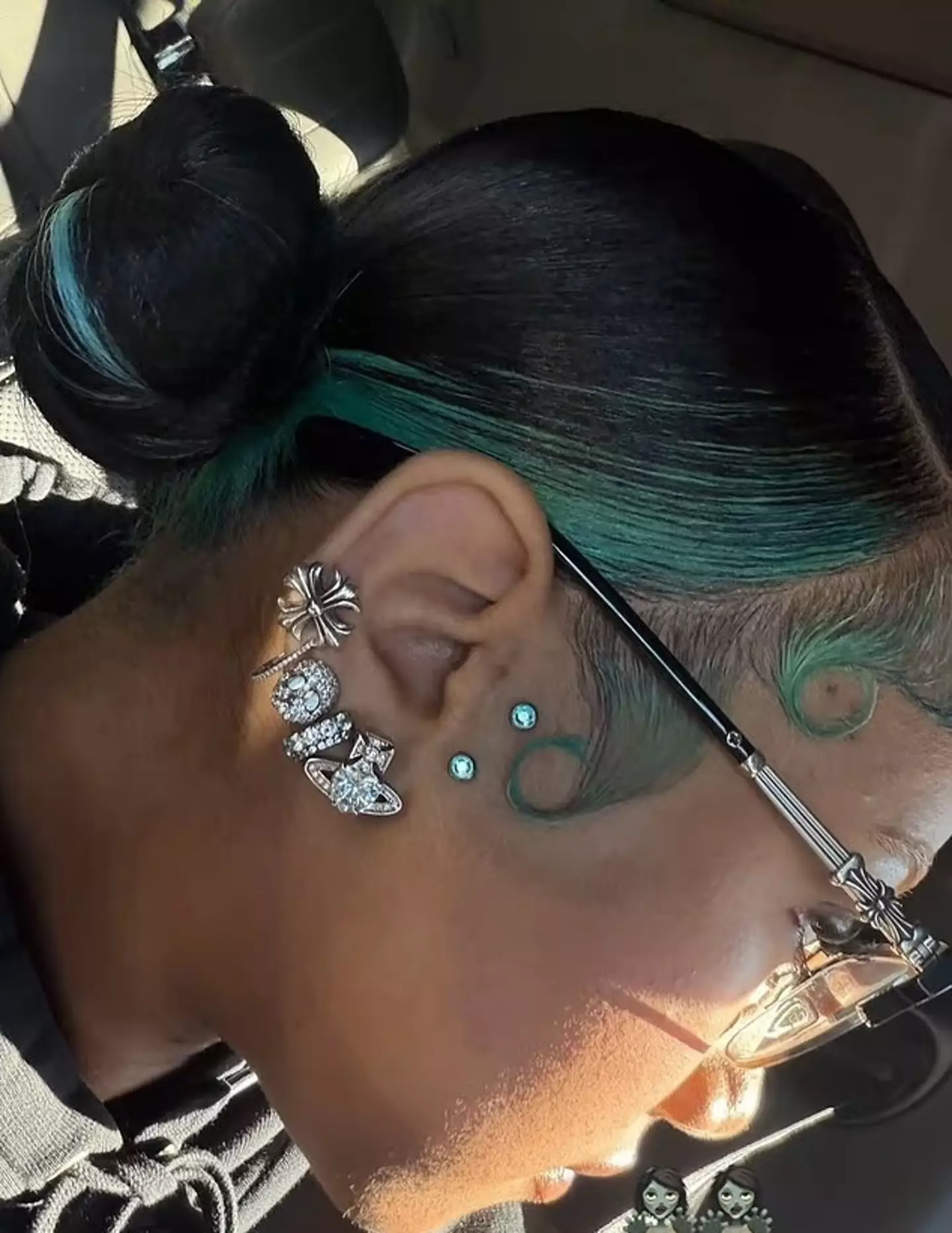 Kim has suggested that the piercings are 'fake' (Instagram/@northwest)
