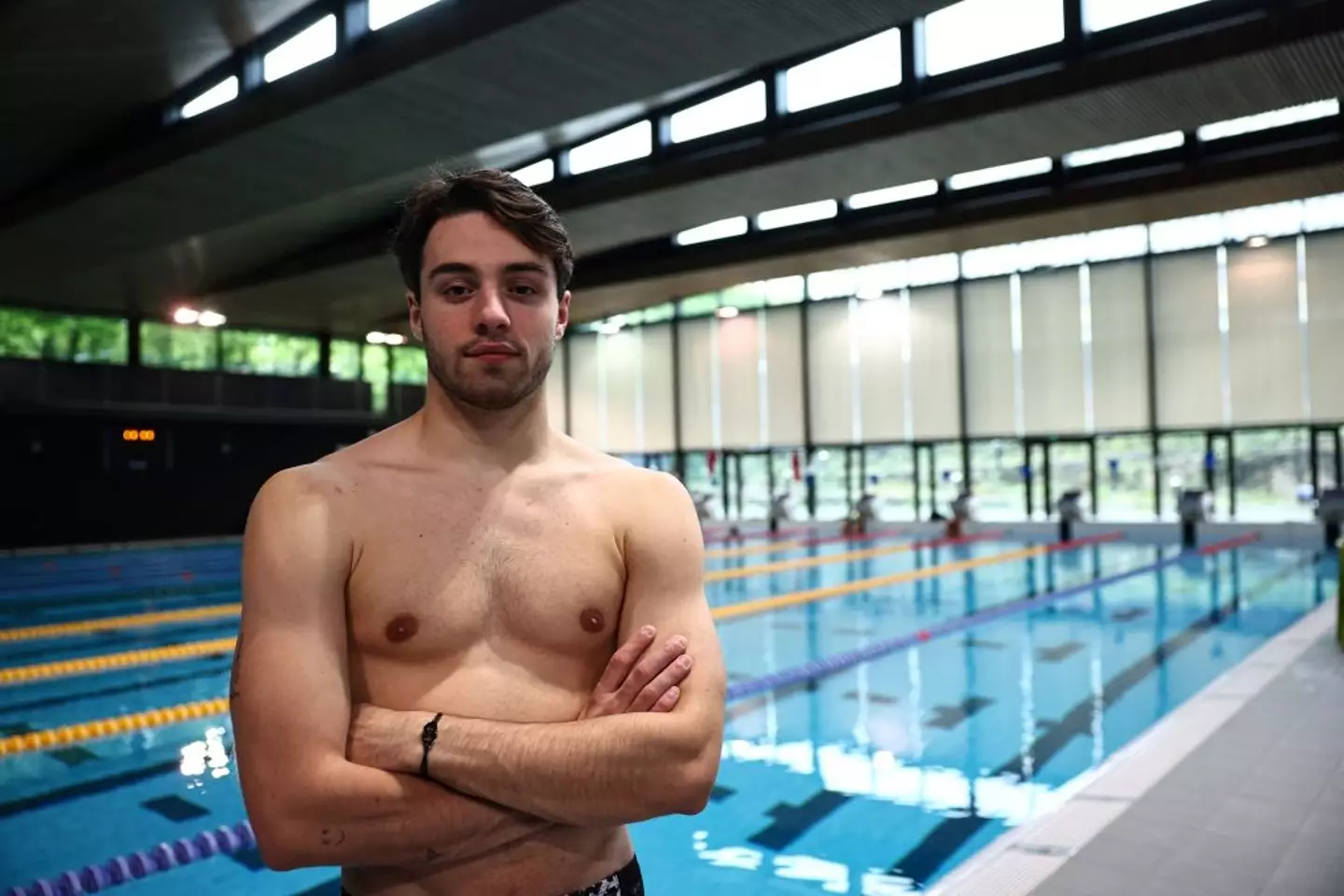 French diver Jules Bouyer is competing at the Paris 2024 Olympic Games. (ANNE-CHRISTINE POUJOULAT/AFP via Getty Images)