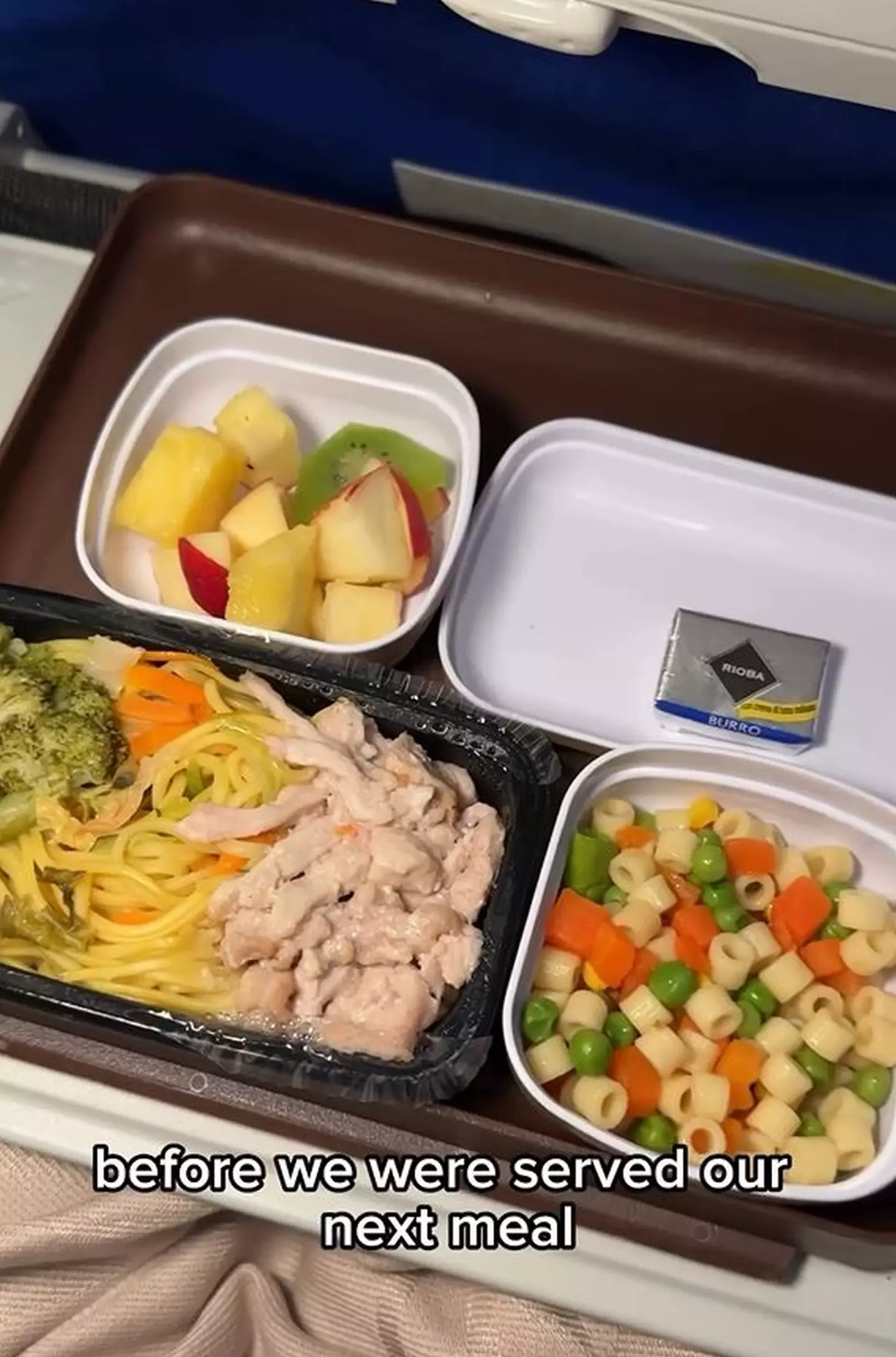 The foodie was served up some unappetising meals during the 28-hour journey.