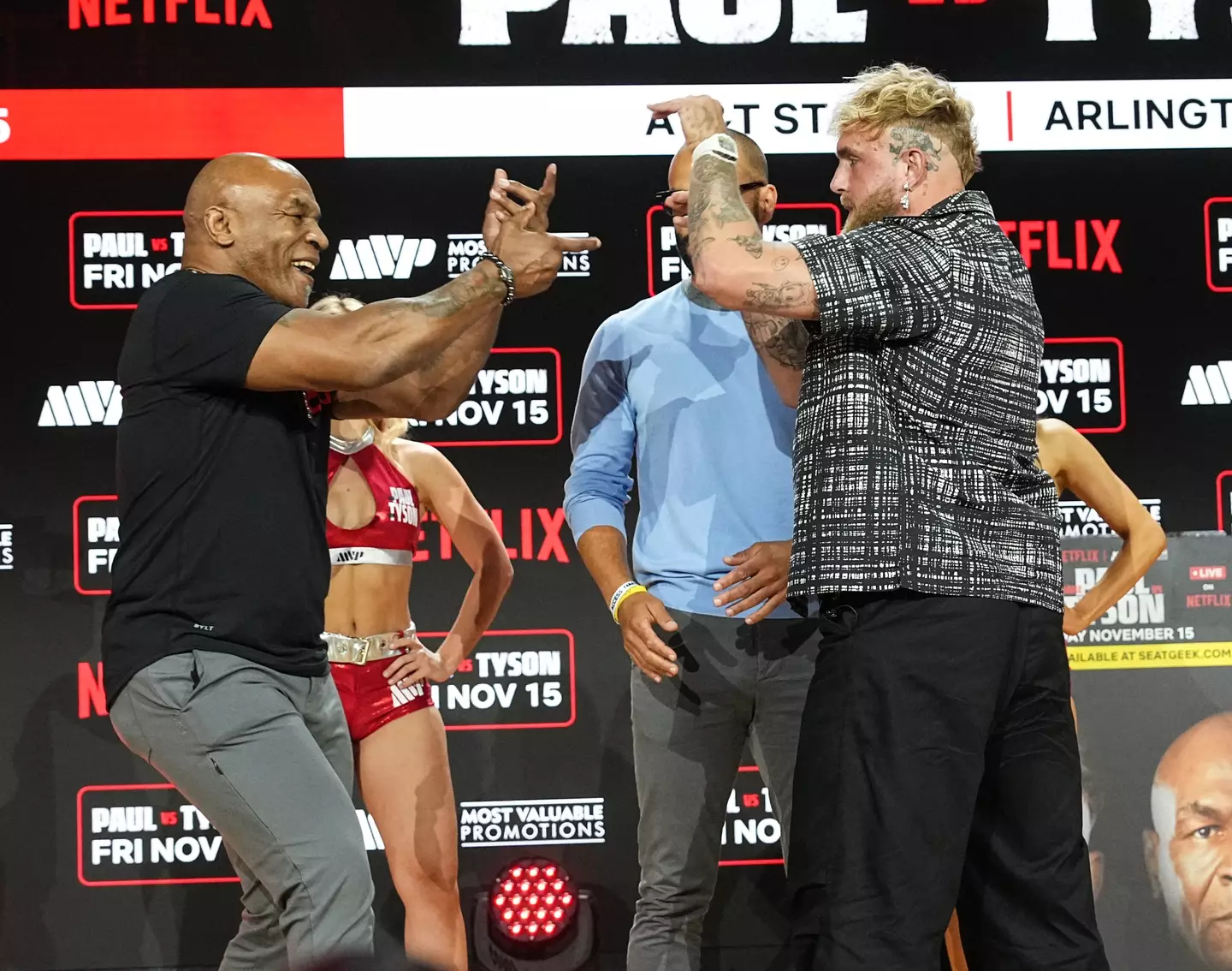 Tyson looks to be in good spirits ahead of the fight. (John Nacion/Getty Images)