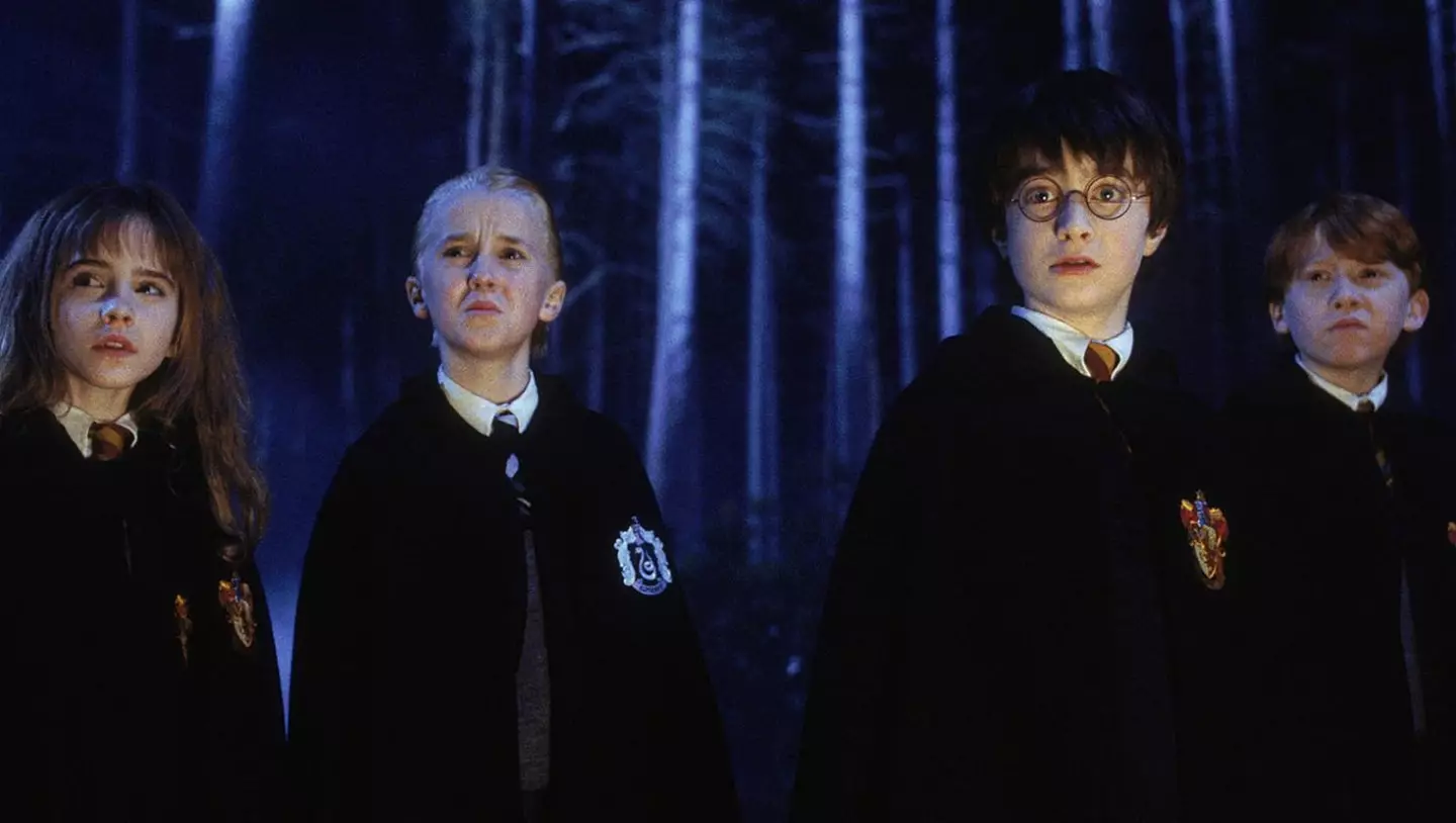 Left: Emma Watson, Tom Felton, Daniel Radcliffe and Rupert Grint in the Harry Potter franchise (Warner Bros.)