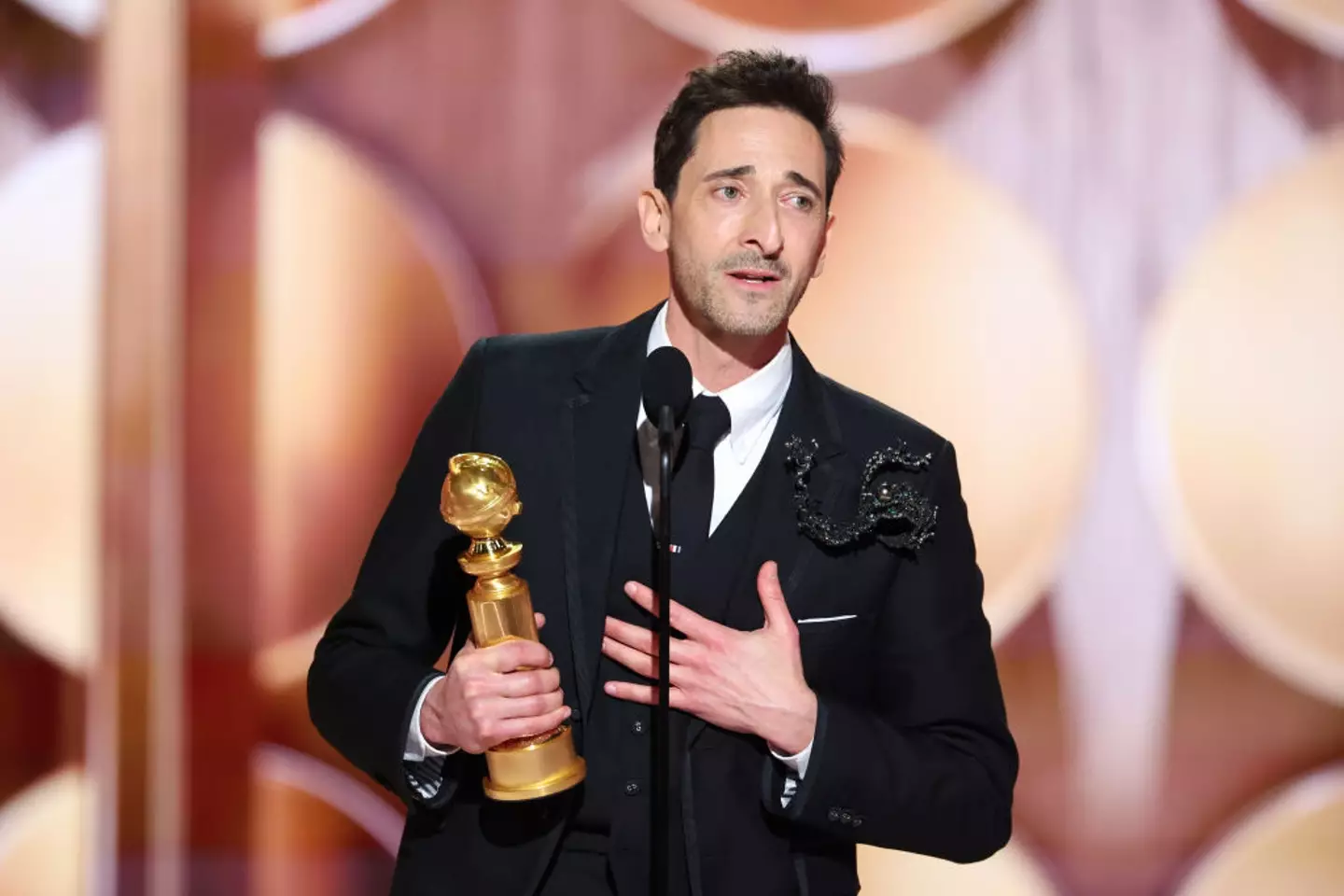Adrien Brody didn't go home empty handed from this year's Golden Globes (Rich Polk/GG2025/Penske Media via Getty Images)