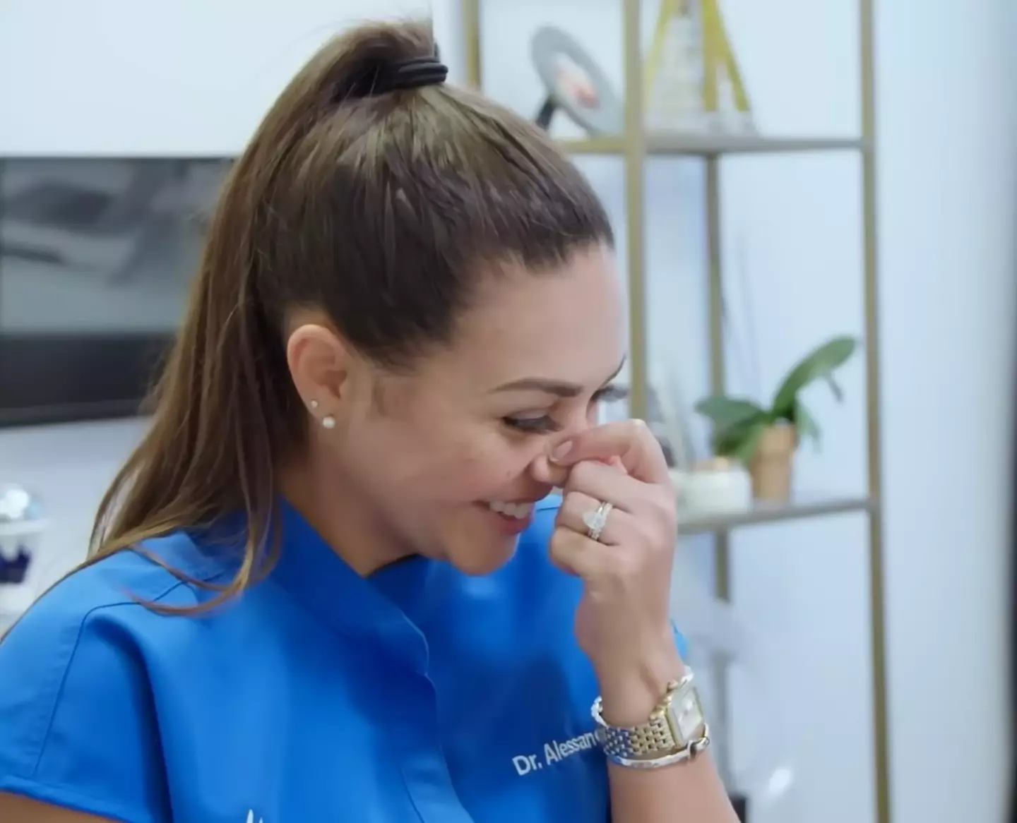 She was just trying to crack a patient's bones and got her face farted in.