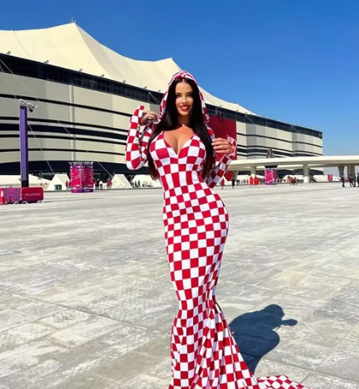 The model is a huge fan of her country's team.