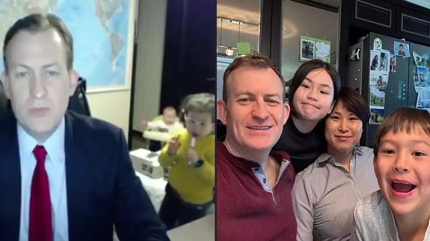 Dad whose children hilariously gatecrashed BBC interview shares new photos of his kids seven years on