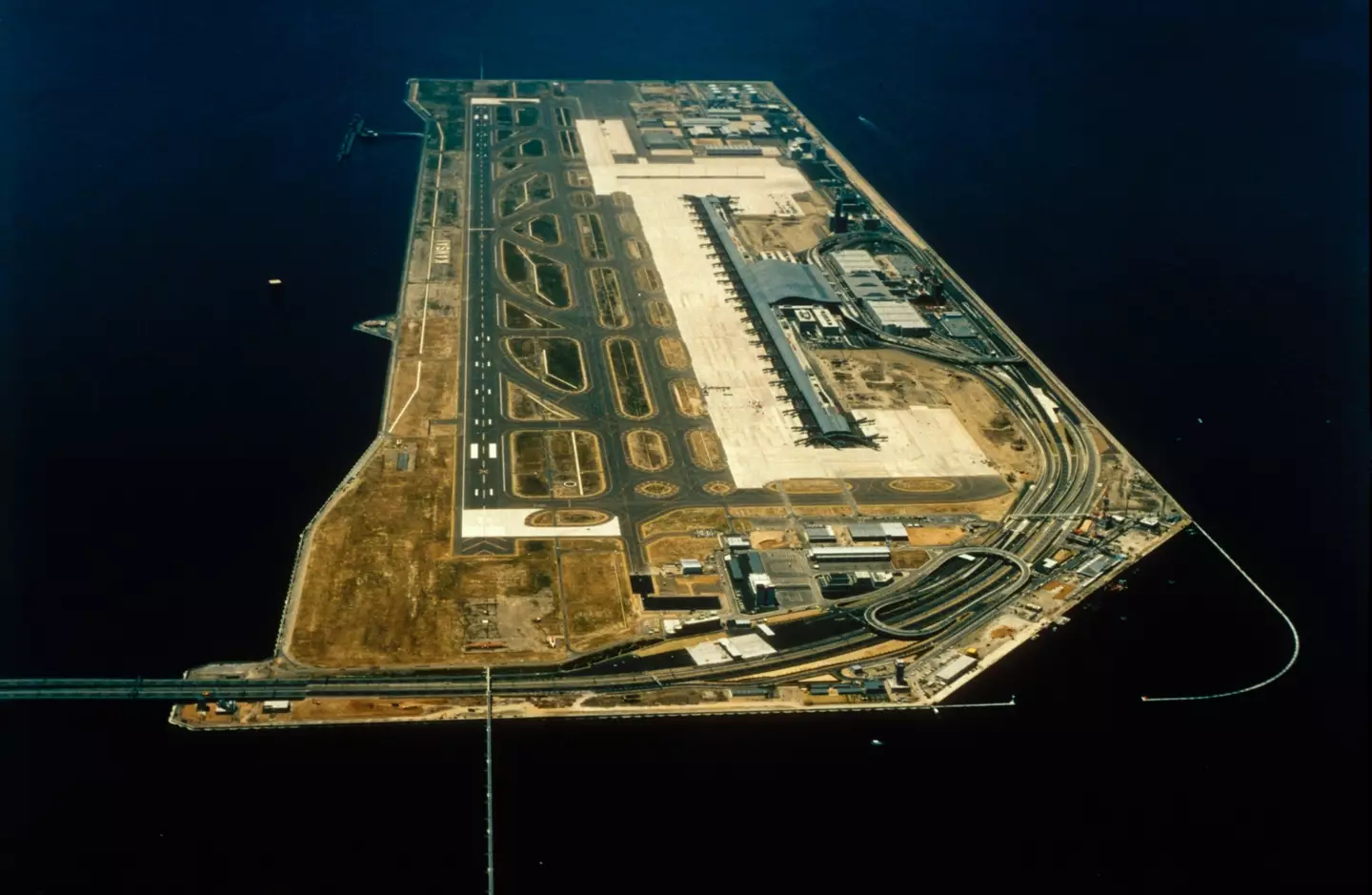 Kansai International Airport when it was opened.