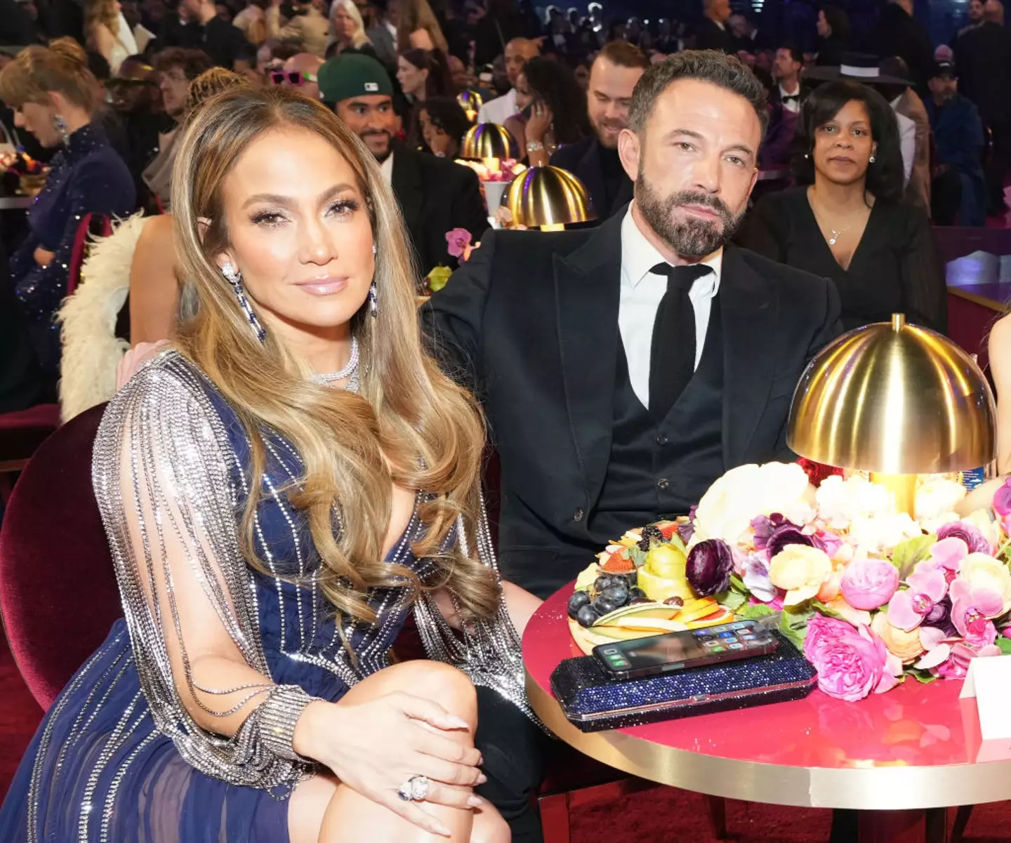 The actor often looks annoyed when he has his picture taken. (Kevin Mazur/Getty Images for The Recording Academy)