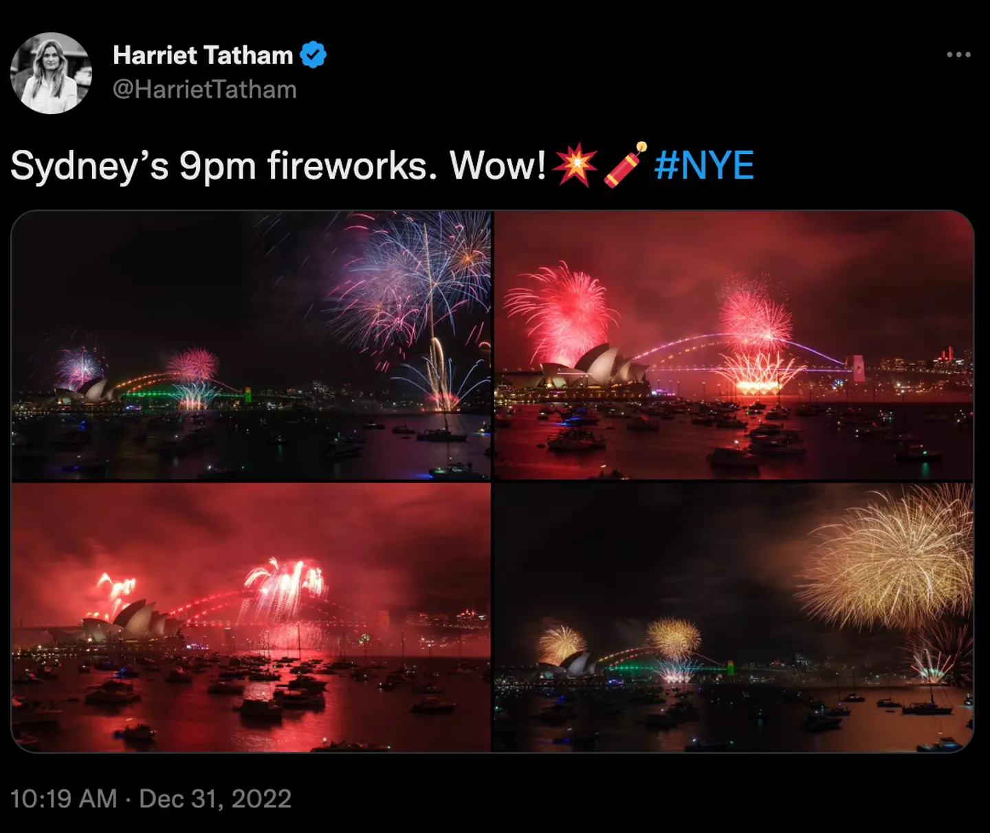 People flooded to social media to praise the 9:00pm fireworks show.