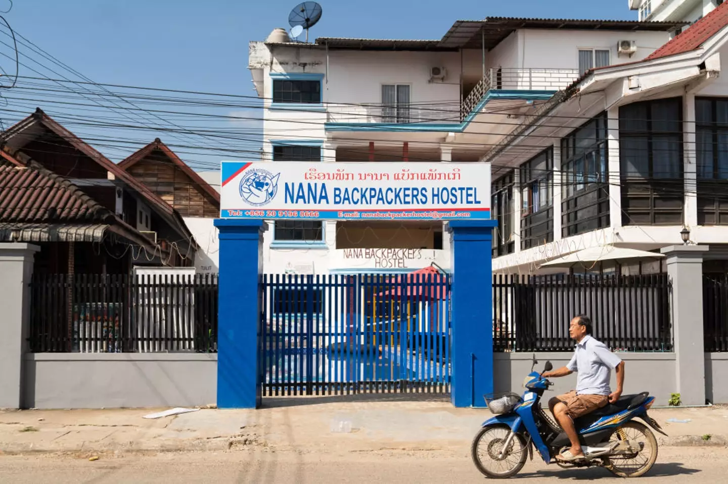 Nana Backpackers hostel in Vang Vieng, where several of the tourists are believed to have stayed (STR/AFP via Getty Images)