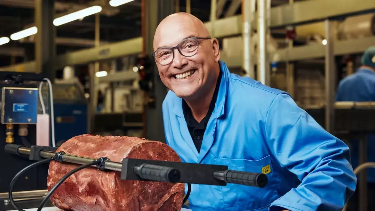 Gregg Wallace with some of the 'human meat'.