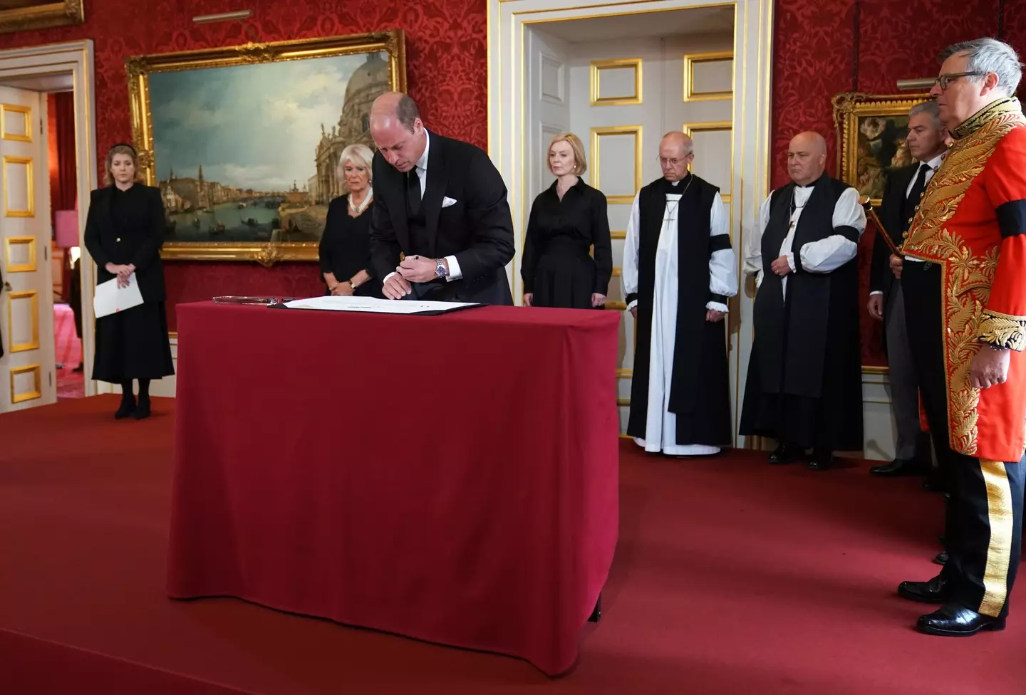 The Earl Marshal watching the proclamation of King Charles III.