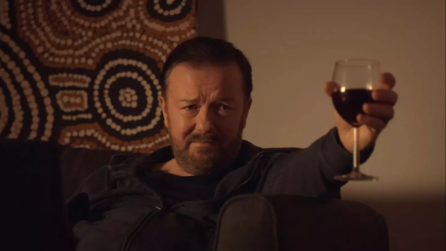 Gervais says After Life doesn't glorify drinking.