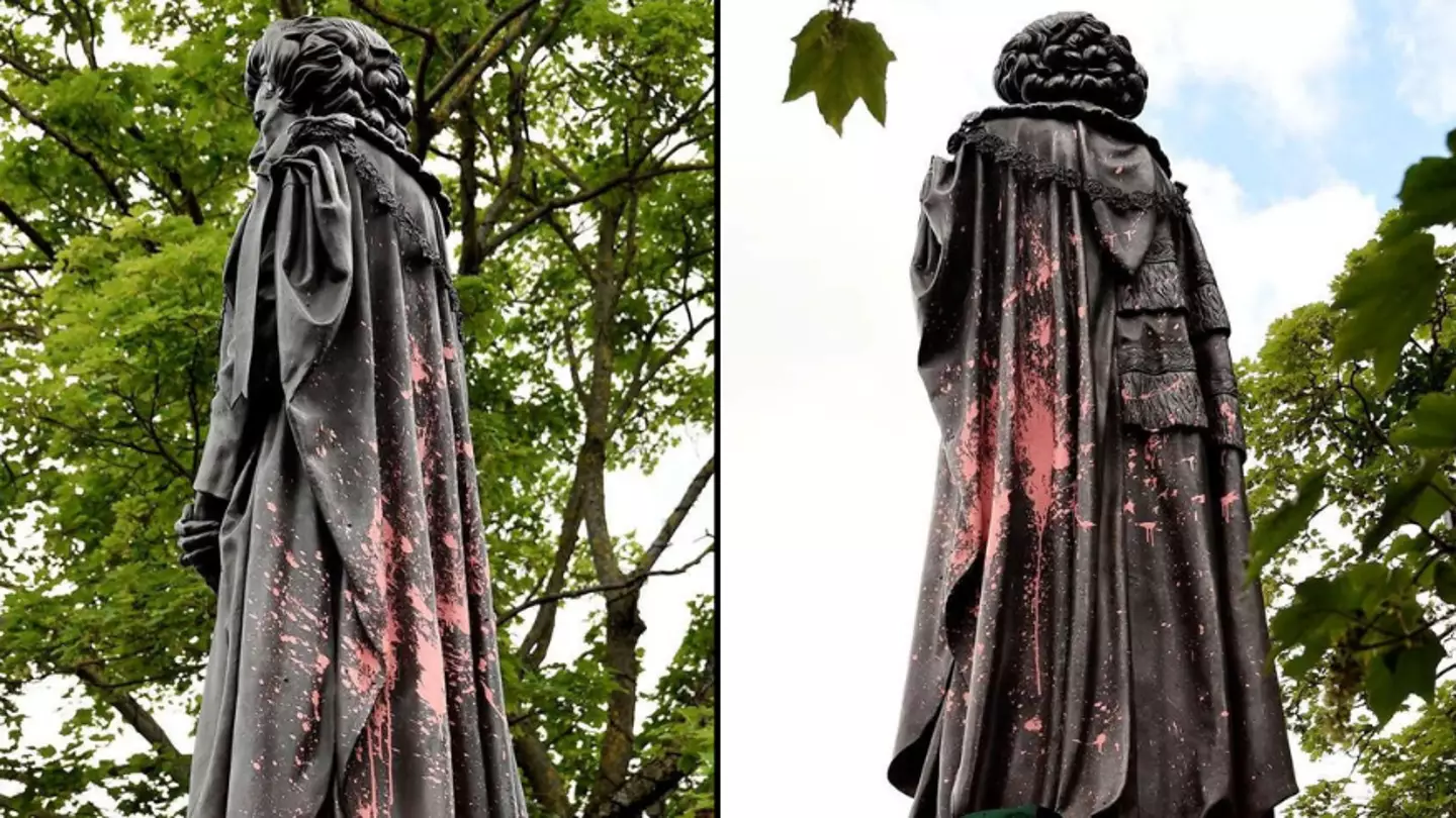 £300,000 Margaret Thatcher Statue Vandalised With Red Paint