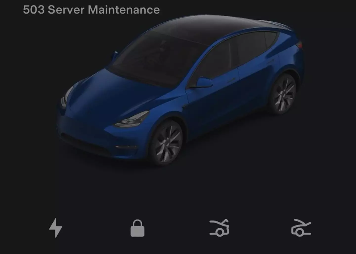 Plenty of Tesla drivers had the same '503 Server Maintenance' message.
