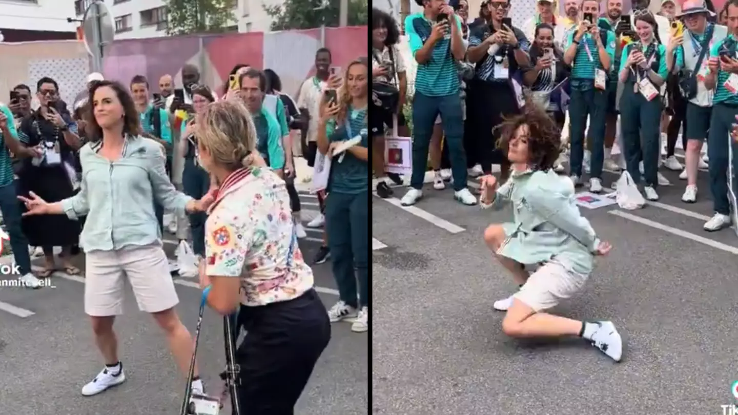 Viral breakdancer Raygun's routine on way to closing ceremony has everyone talking after she scored zero in games