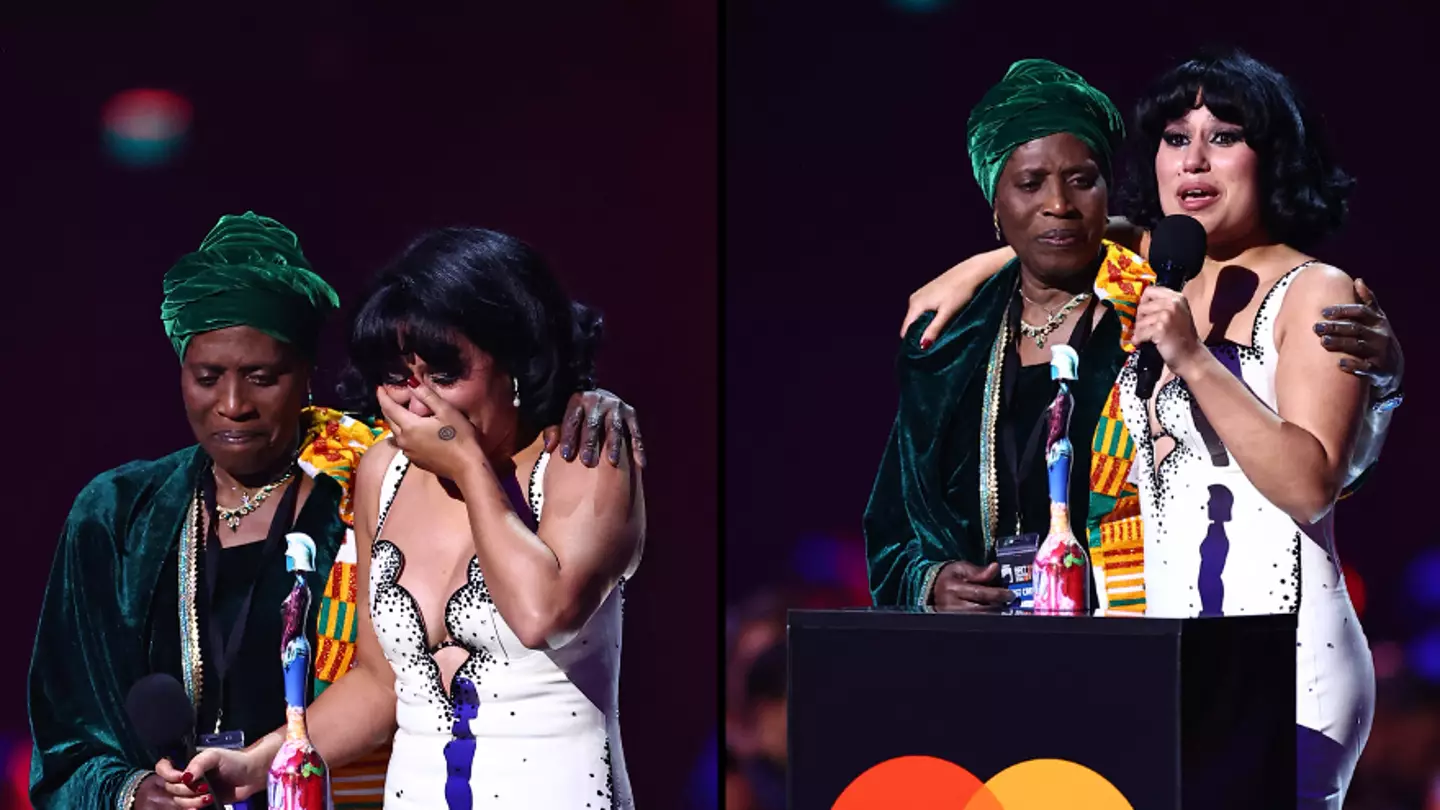Singer Raye breaks down in tears on stage at Brits after breaking record