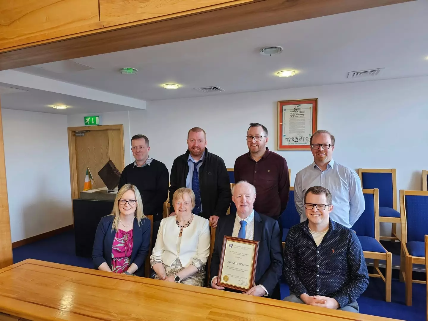 Brendan O' Brien receiving lifetime honour (Facebook)