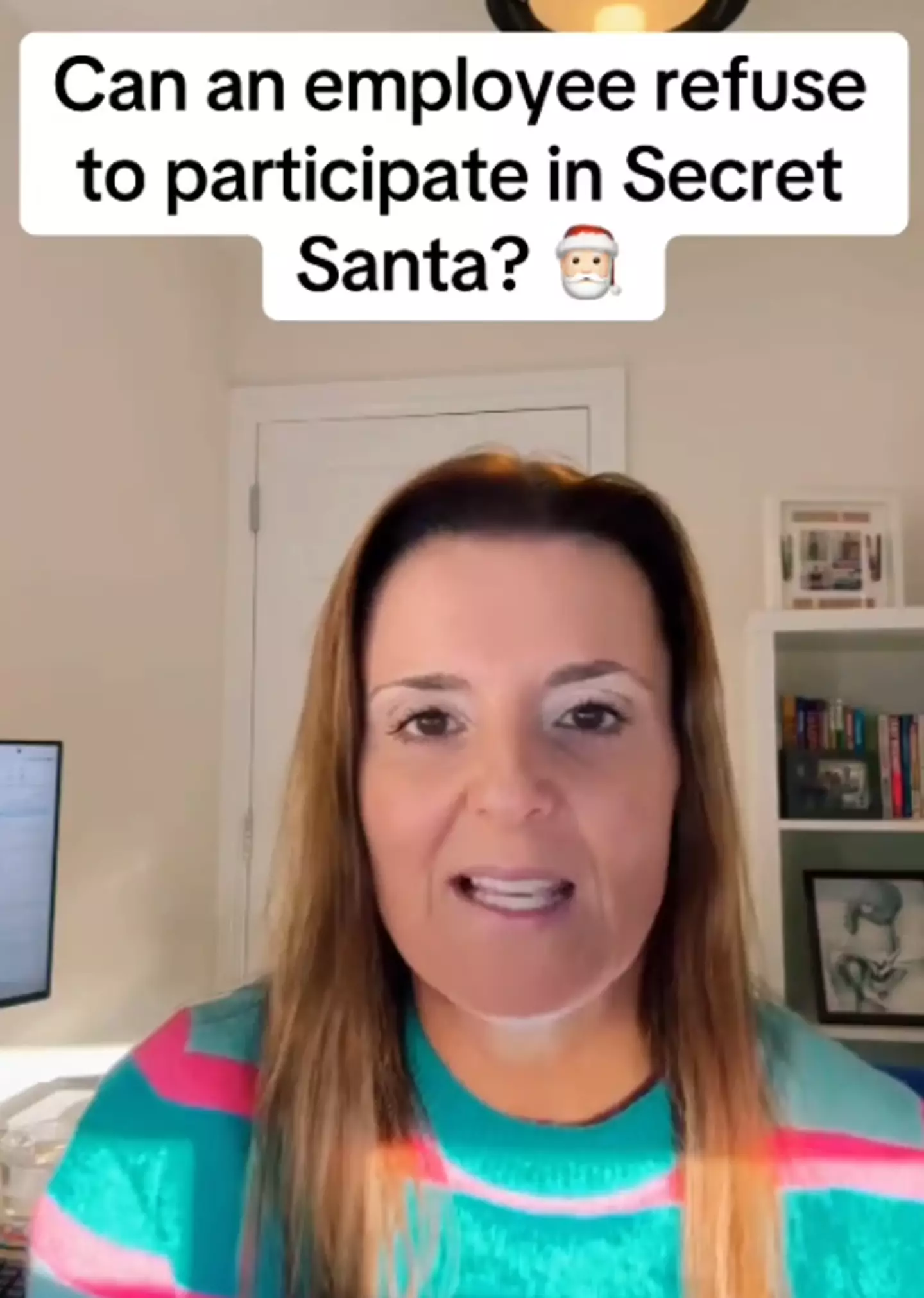Can an employer force a worker to partake in Secret Santa? (TikTok/@cubichr)