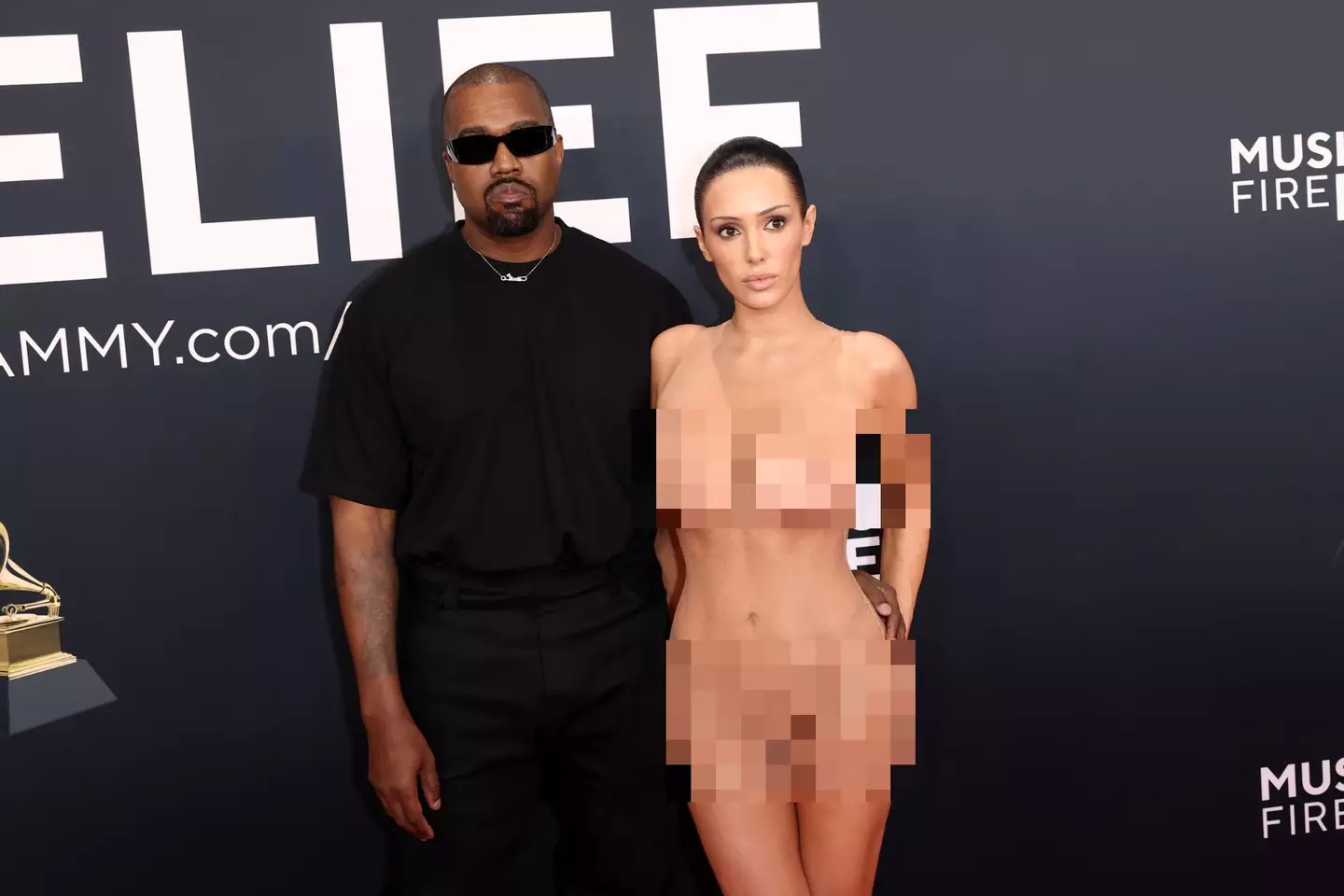 Censori's choice of dress was... unique (Matt Winkelmeyer/Getty Images for The Recording Academy)