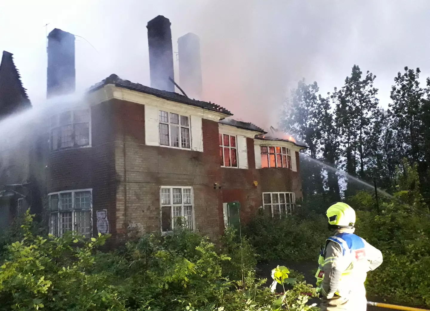 A house on one of the most expensive streets in the world has been almost completely destroyed by a fire.