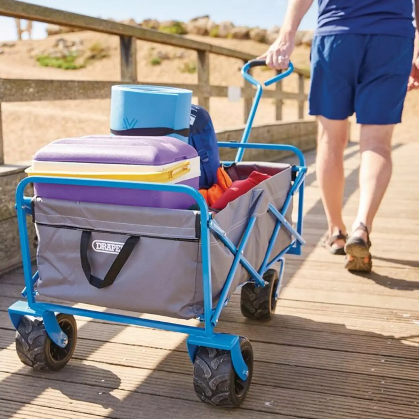 The Draper Foldable cart is perfect for camping or for carrying your picnic to the park (Draper Tools)