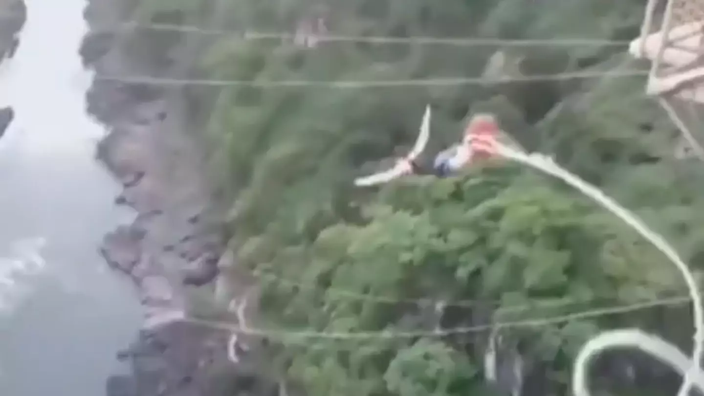 Morbid joke woman made before 360ft fall when bungee jump cord snapped into crocodile-infested water