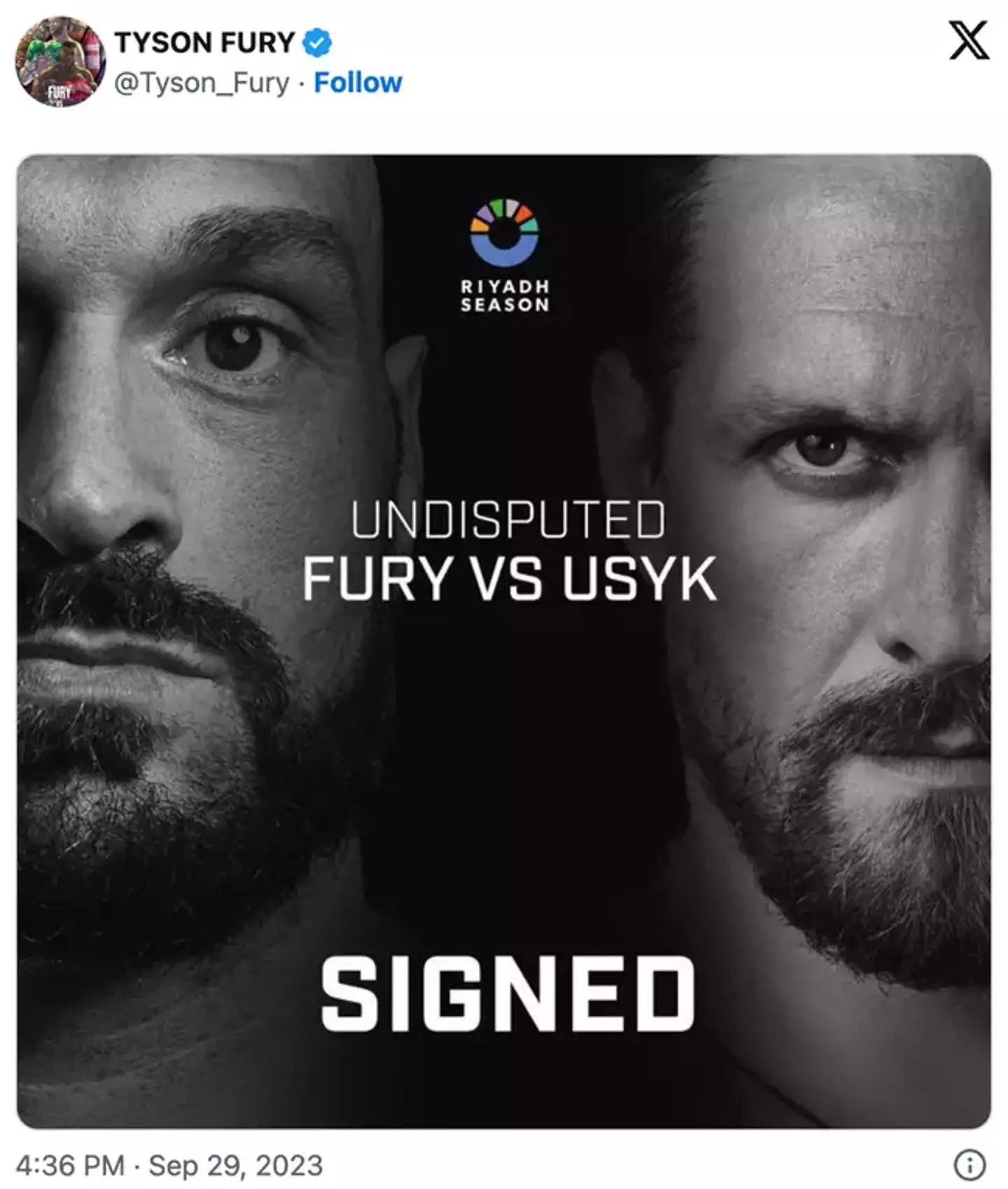 Tyson Fury has signed a deal to fight Oleksandr Usyk, and the purse is said to be substantial.