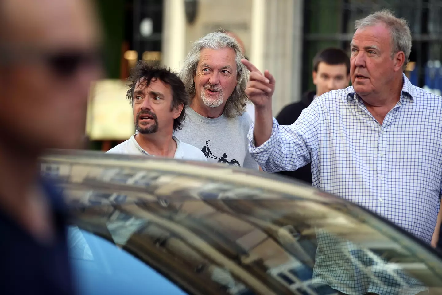 Jeremy Clarkson, Richard Hammond and James May filming The Grand Tour.