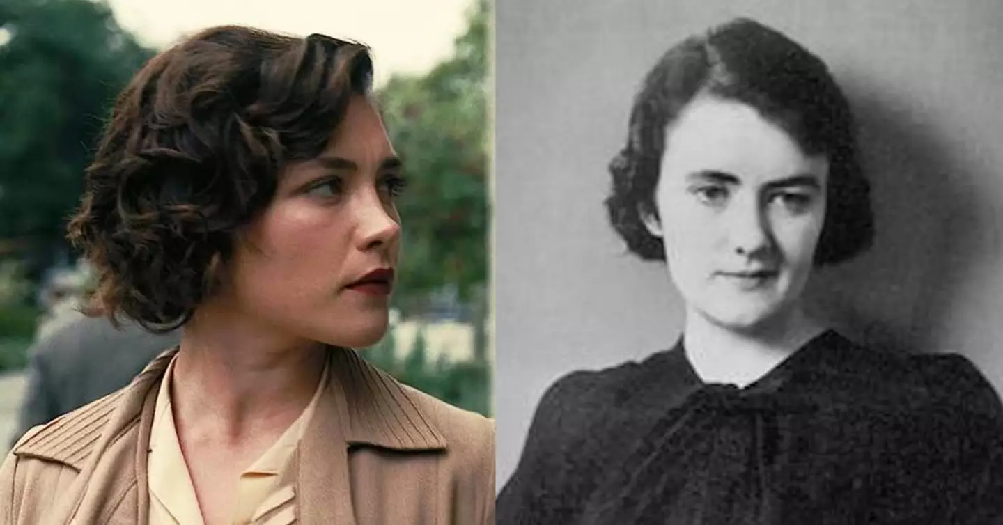 Florence Pugh as Jean Tatlock, one of the several women in Oppenheimer's life.