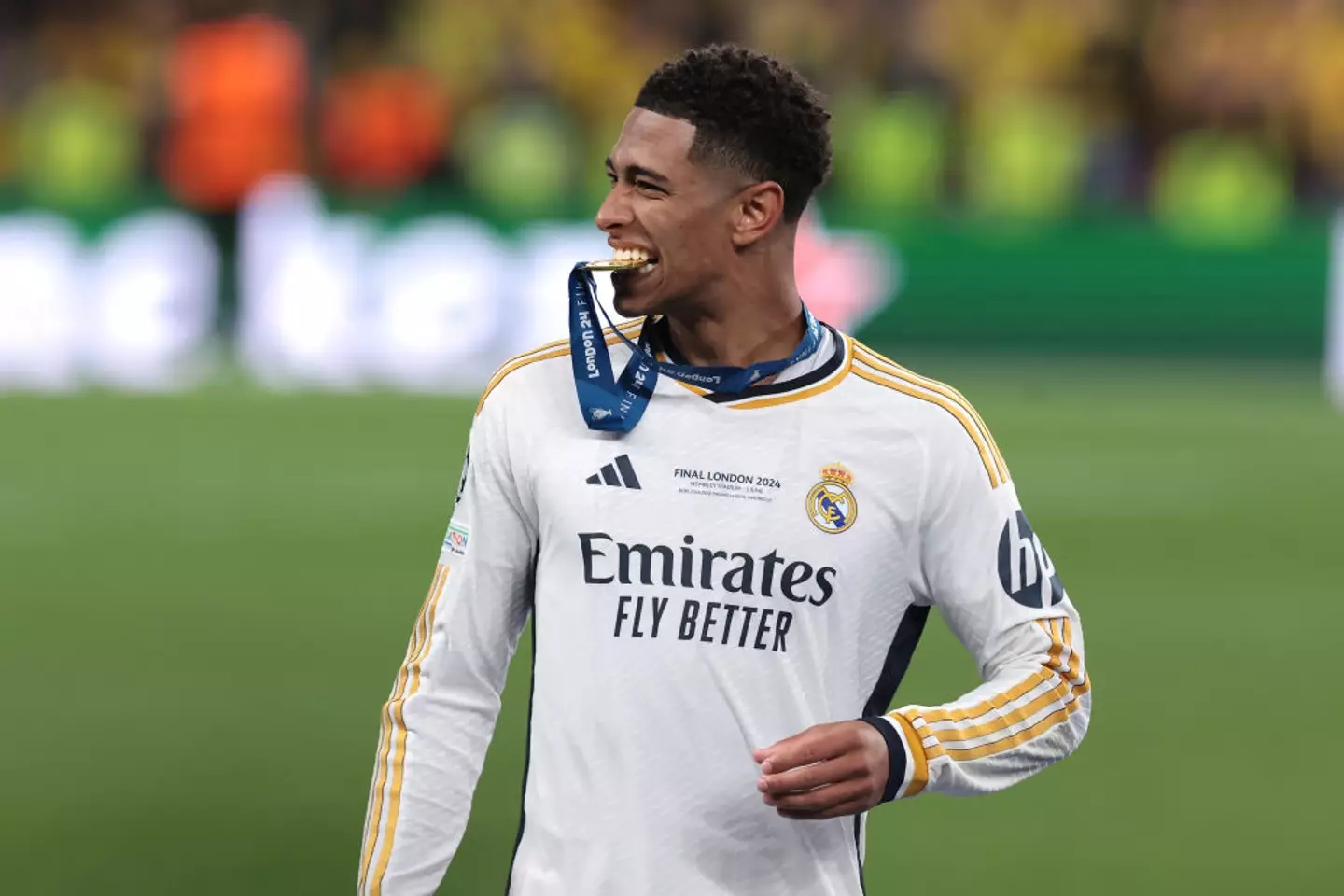 Jude Bellingham doing it after winning the Champions League (Jonathan Moscrop/Getty Images)