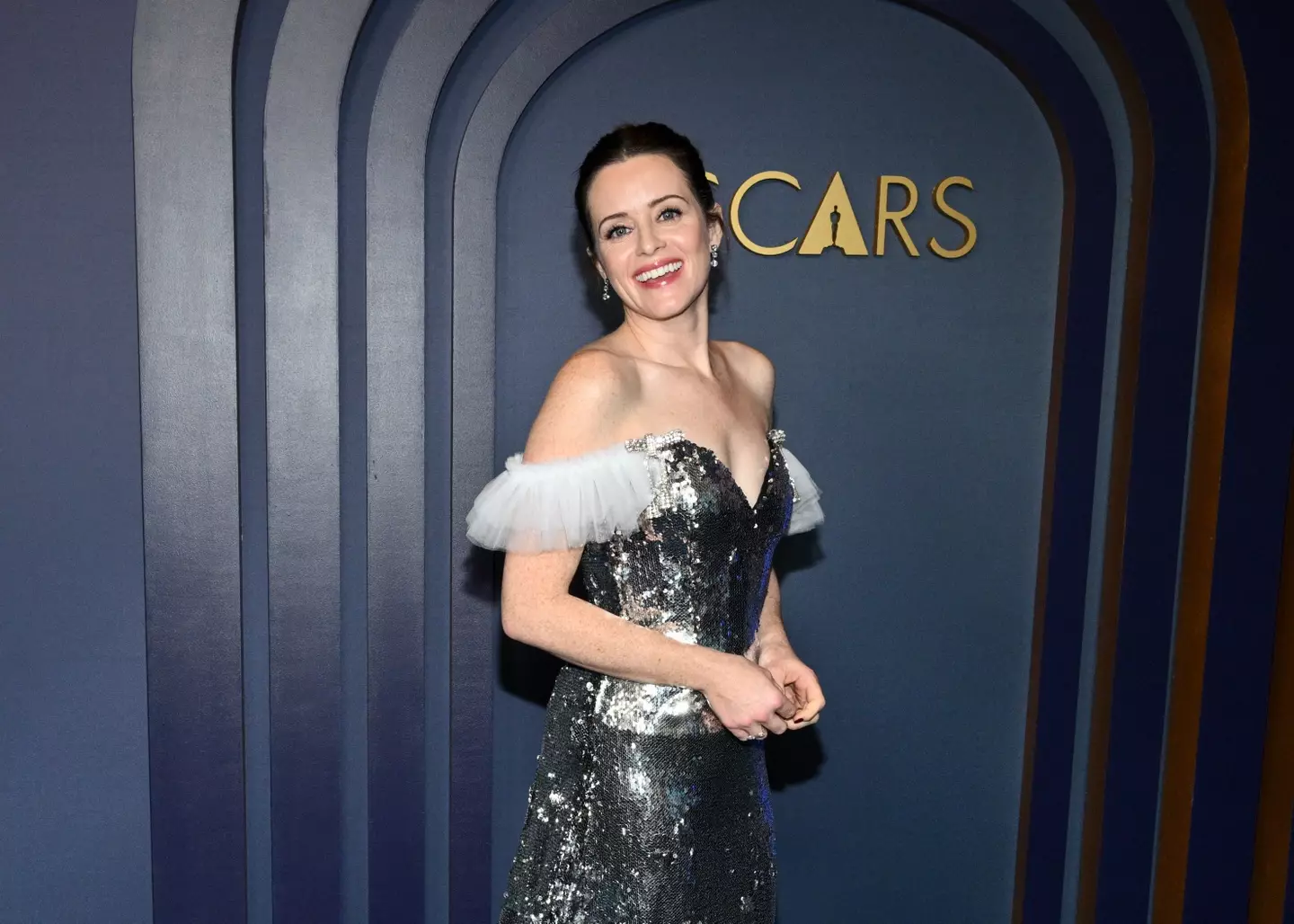 Claire Foy doesn't do blue.