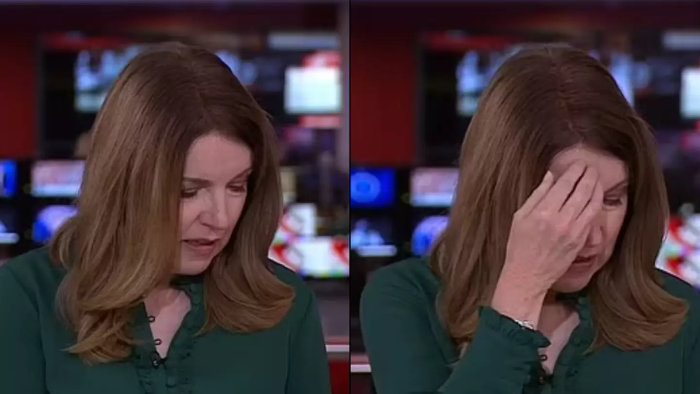 BBC newsreader scrolls on phone for entire minute blissfully unaware she's live on TV