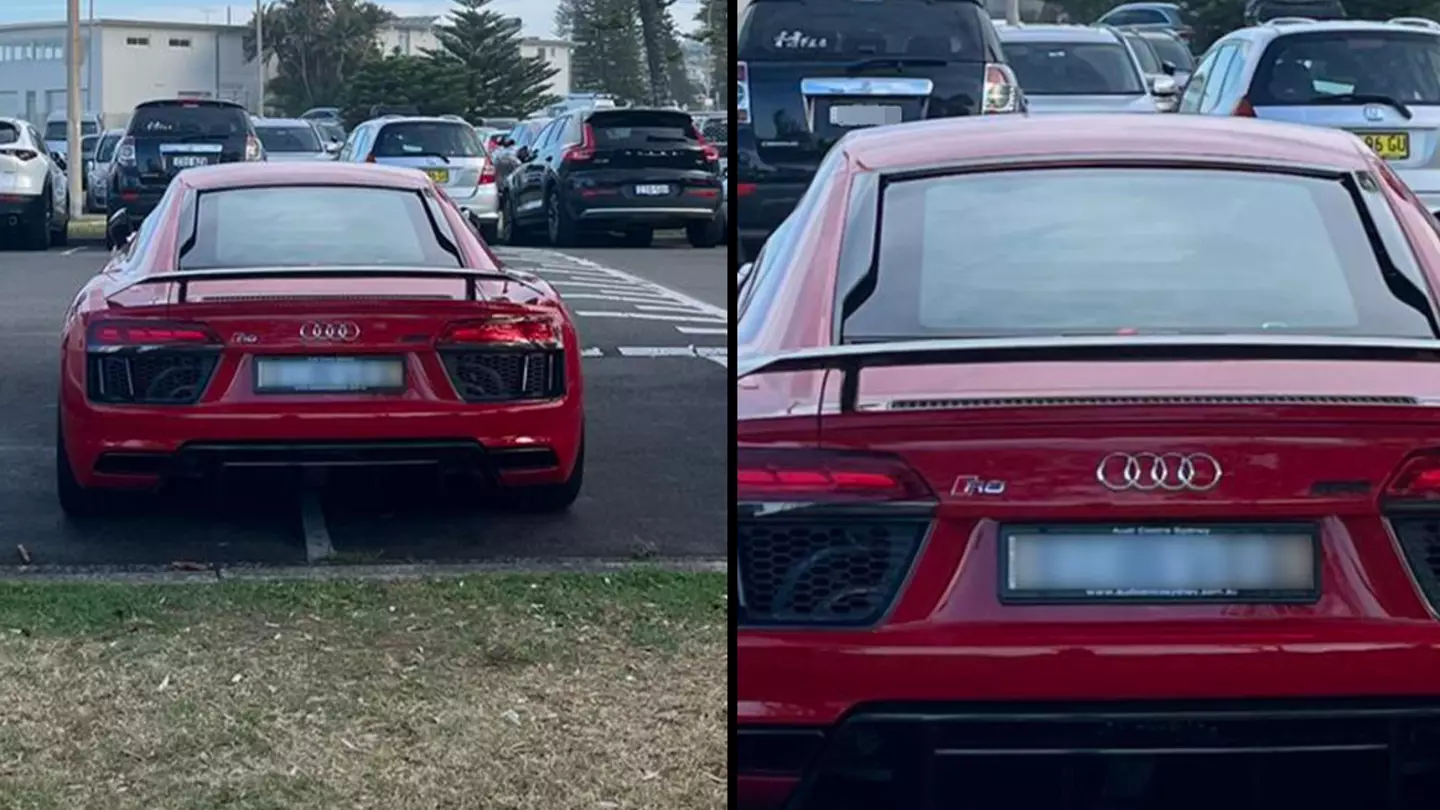 Audi driver who parked over two car parking spaces says he'd rather get a fine than a dent