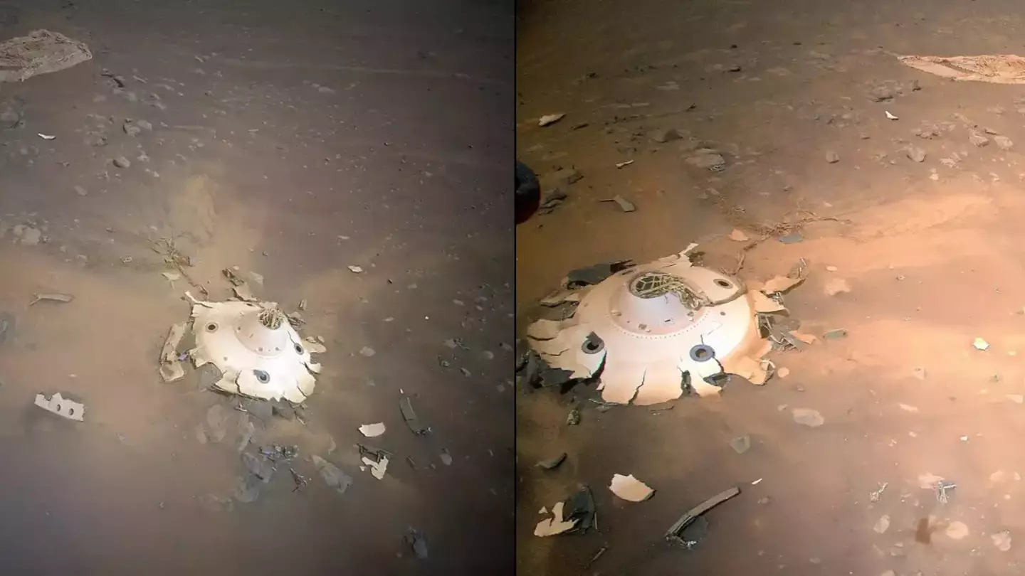 NASA helicopter captures eerie wreckage on surface of Mars