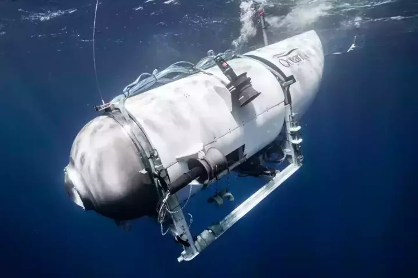 The OceanGate Titan submersible, which has gone missing with five people on board.