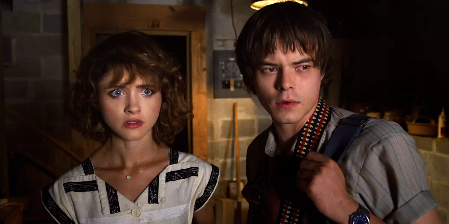 Natalia Dyer as Nancy Wheeler alongside Charlie Heaton's Jonathan Byers.