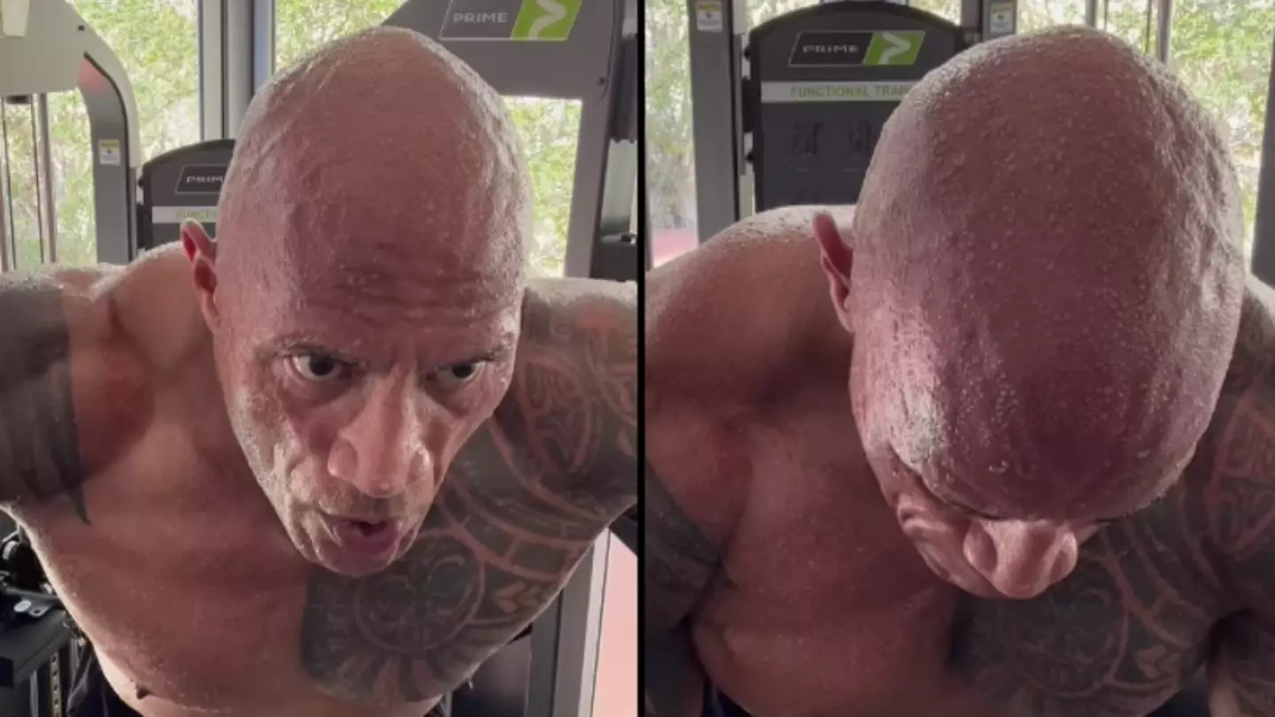 The Rock fans confused after spotting how much he’s actually lifting in incredibly sweaty video