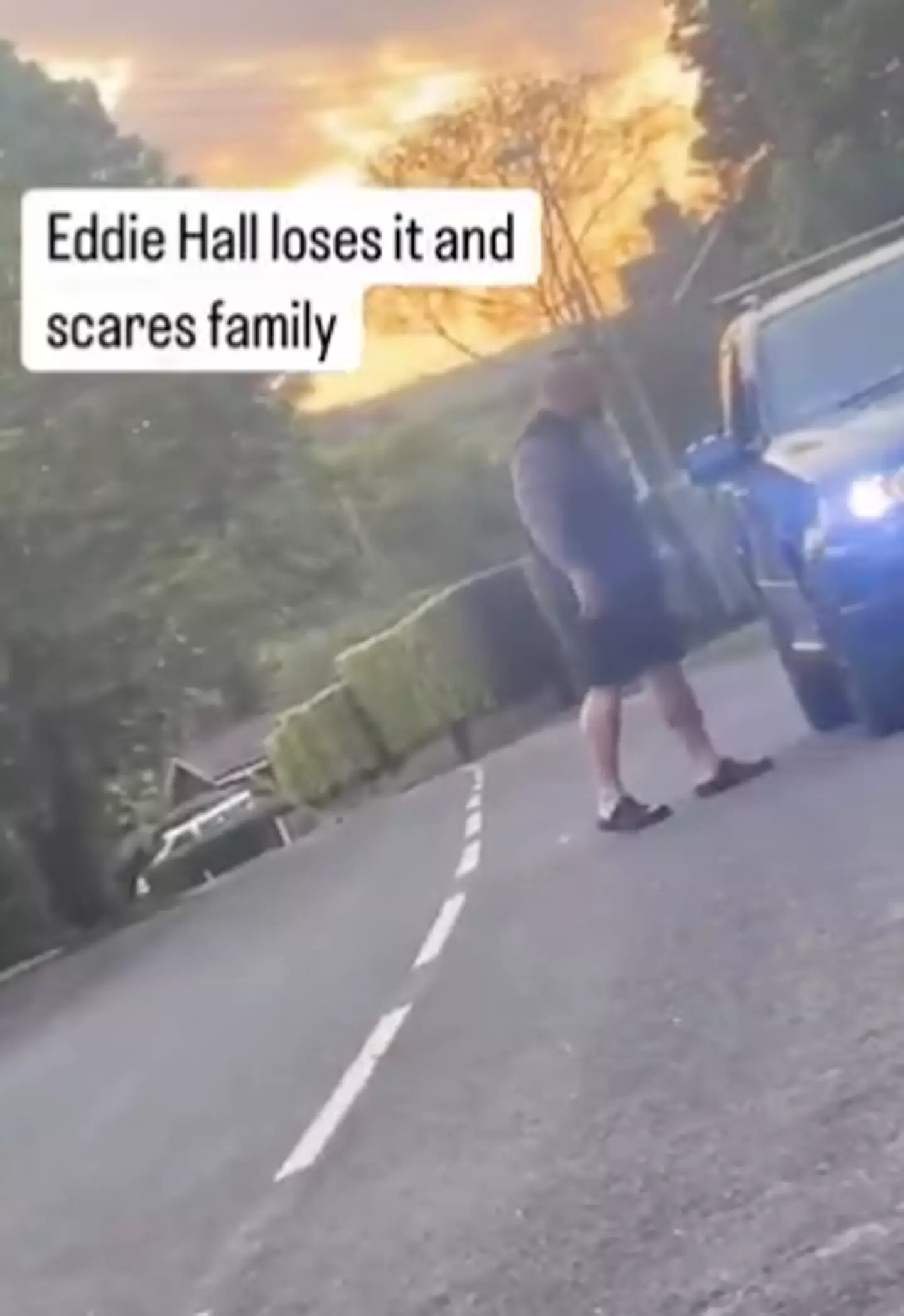 Eddie Hall was filmed confronting two motorists who turned up outside his house in Newcastle-under-Lyme (X)