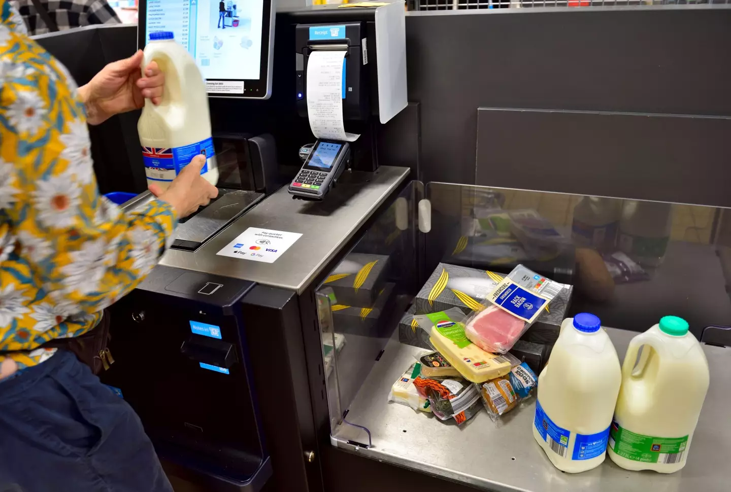 A shopper at Aldi.