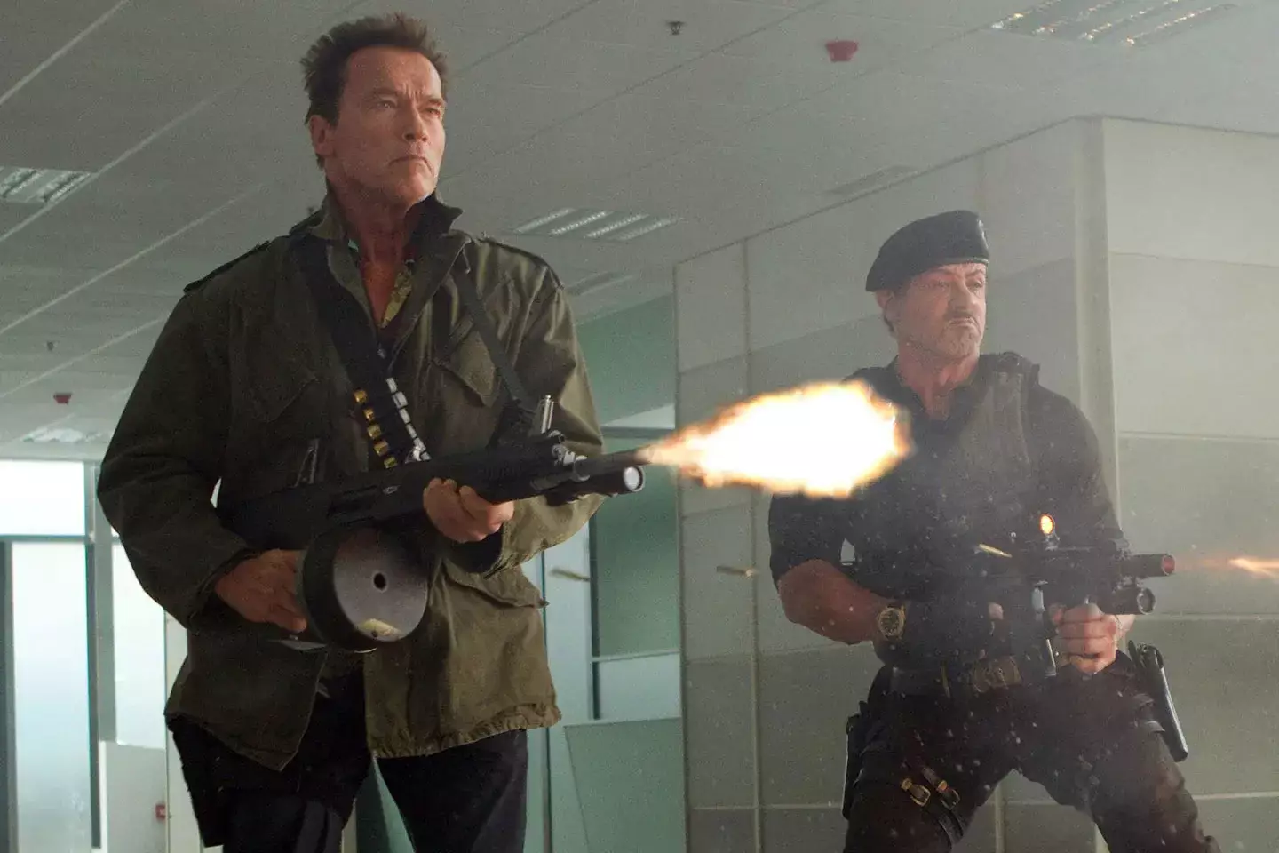 Stallone and Schwarzenegger are now pals and have appeared in The Expendables flicks together.